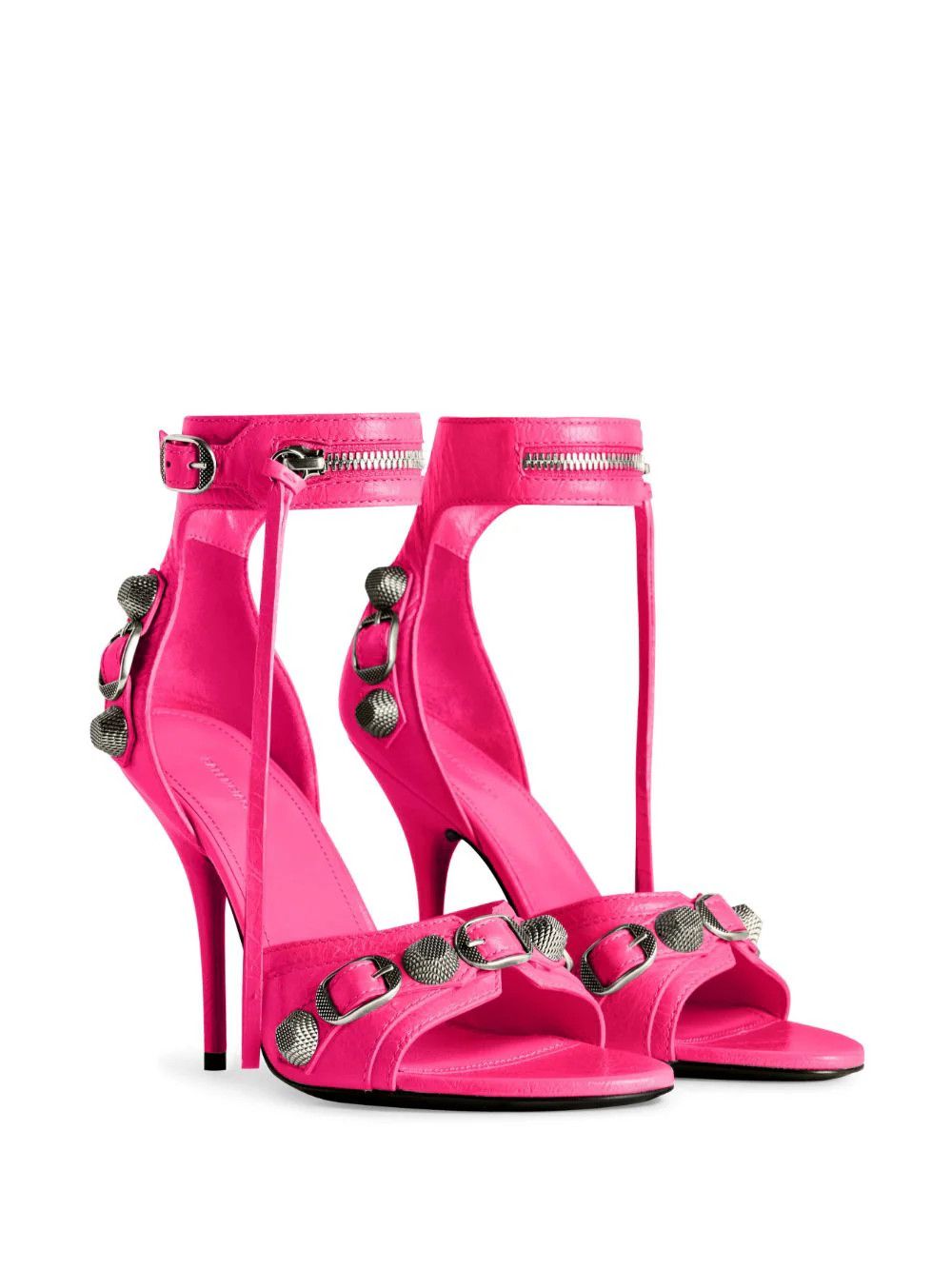 Balenciaga o1la1rc1a1024 Cagole 110mm Sandals in Fluo Pink Size US 10 / IT 40 - 6 Thumbnail