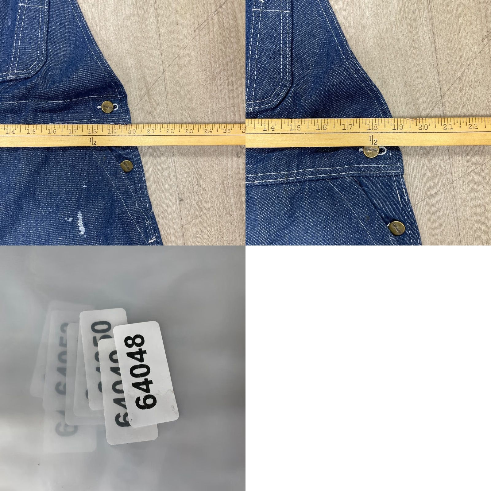 Denime VINTAGE Muleskins Overalls Mens 38x32 Denim Carpenter Painter Bib 5-Pocket Dark Blue 70s 80s USA Jeans Mens Size US 38 / EU 54 - 8 Thumbnail