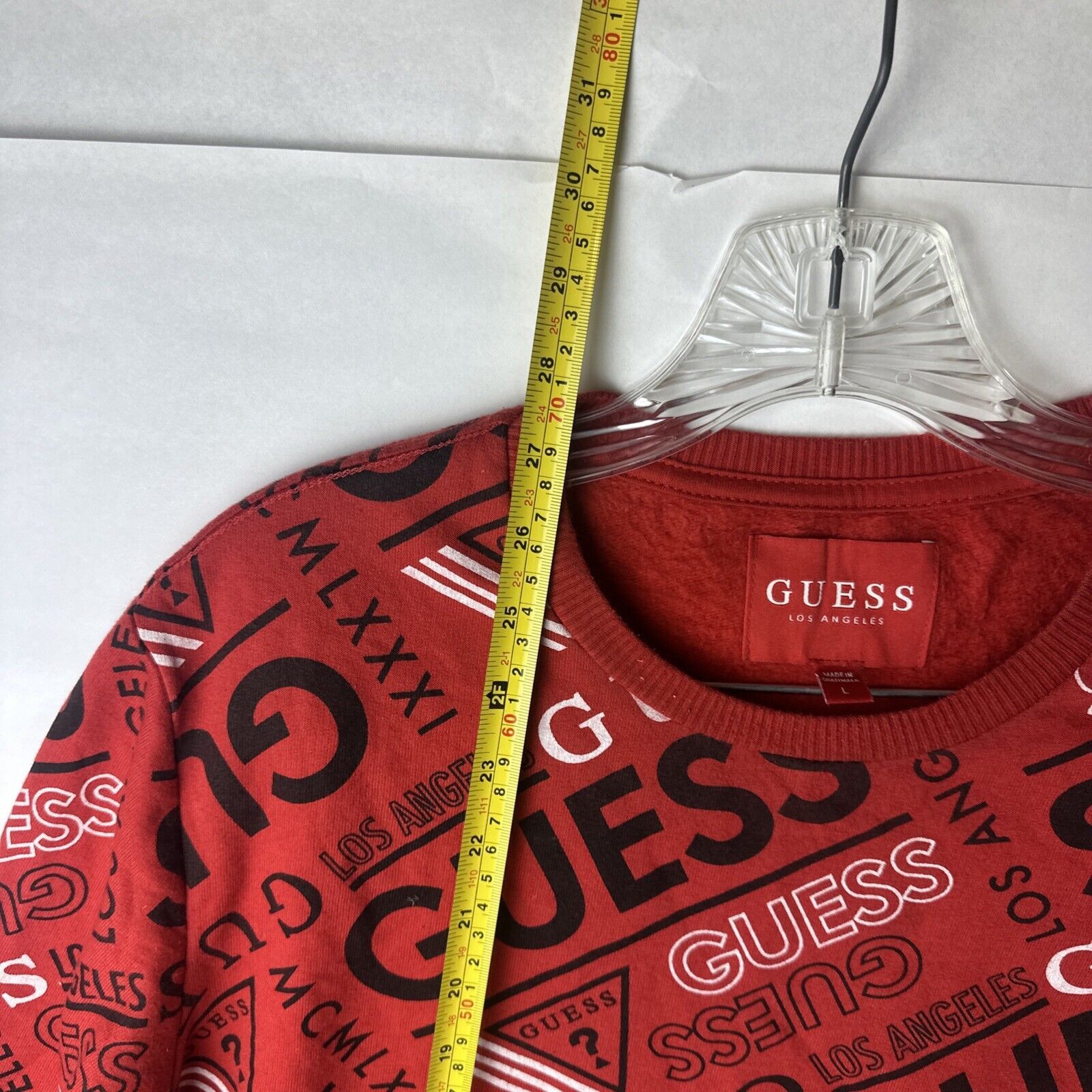 Guess Guess Womens Red Crewneck All Over Logo Pullover Size L Size L / US 10 / IT 46 - 8 Thumbnail