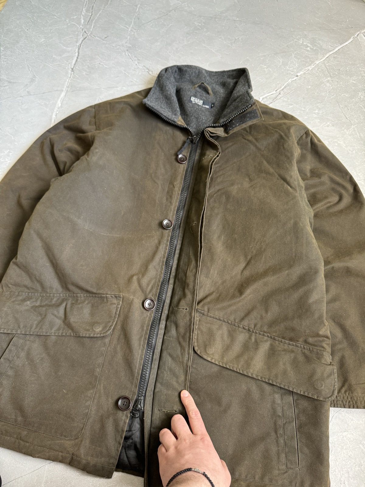 Polo Ralph Lauren Vintage 90s Polo Ralph Lauren Waxed Coat Khaki Size US L / EU 52-54 / 3 - 8 Thumbnail