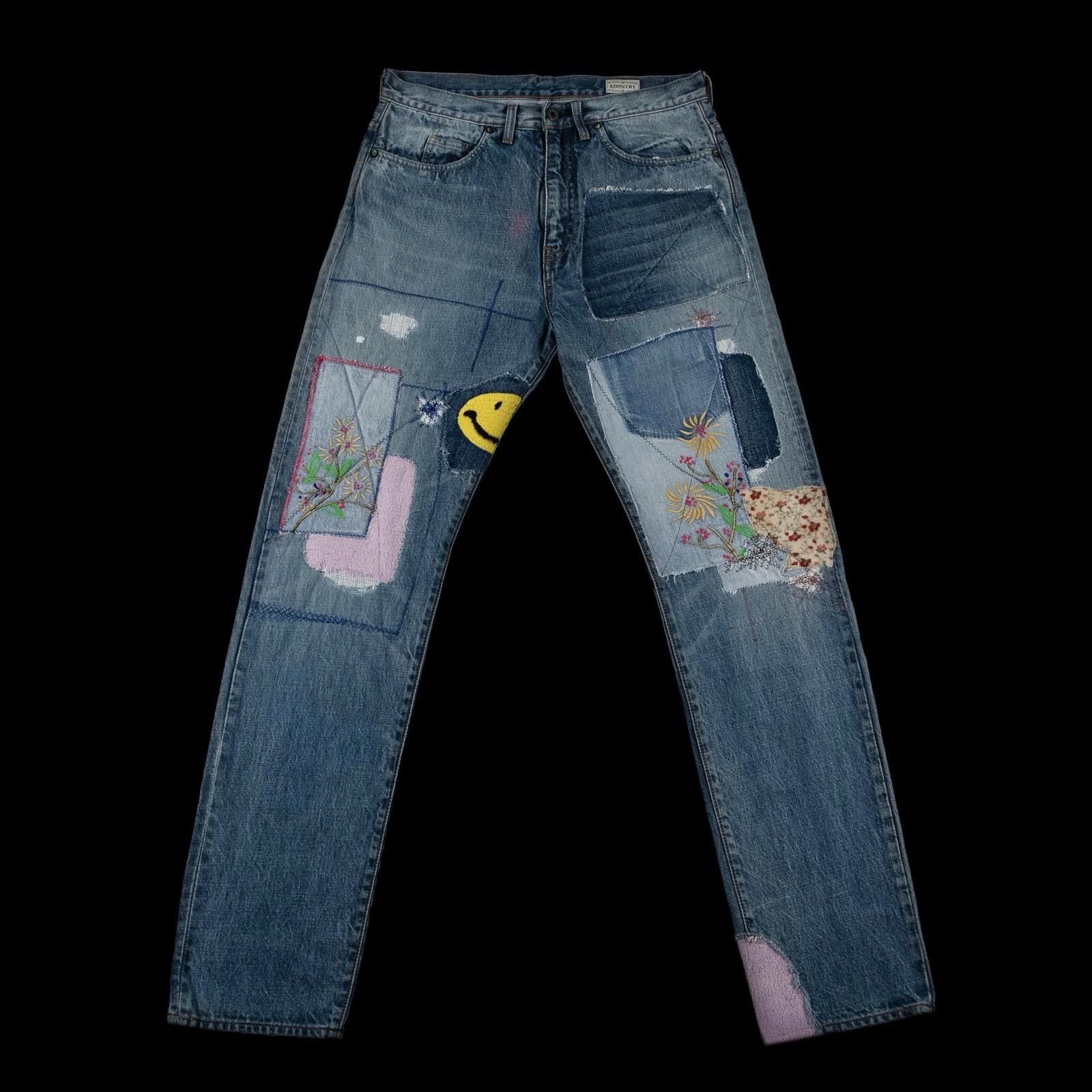 Kapital Kapital Okabilly Gypsy Patch Remake Denim Indigo Pant 34 Size US 34 / EU 50 - 1 Thumbnail