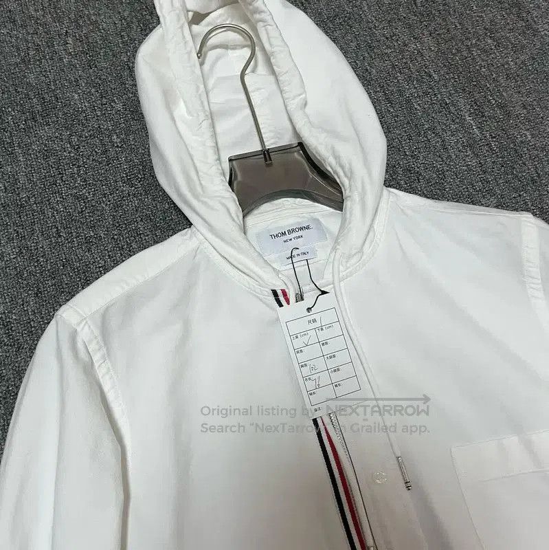 Thom Browne Thom Browne Men's White Hoodie Button-Up Shirt . Size US M / EU 48-50 / 2 - 3 Thumbnail