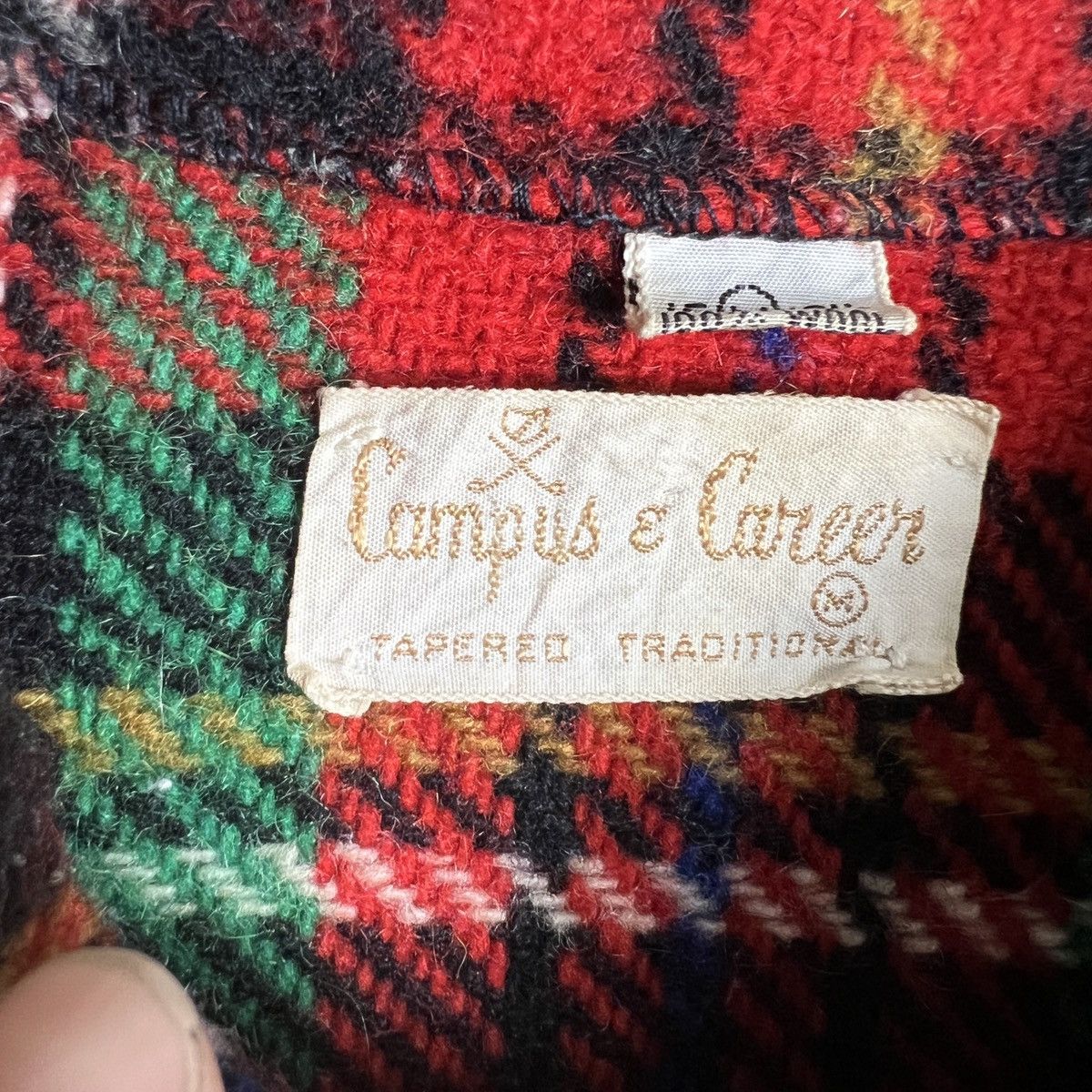 Vintage 💥 VINTAGE CAMPUS WOOL CHECK PLAID TARTAN Size US M / EU 48-50 / 2 - 8 Thumbnail