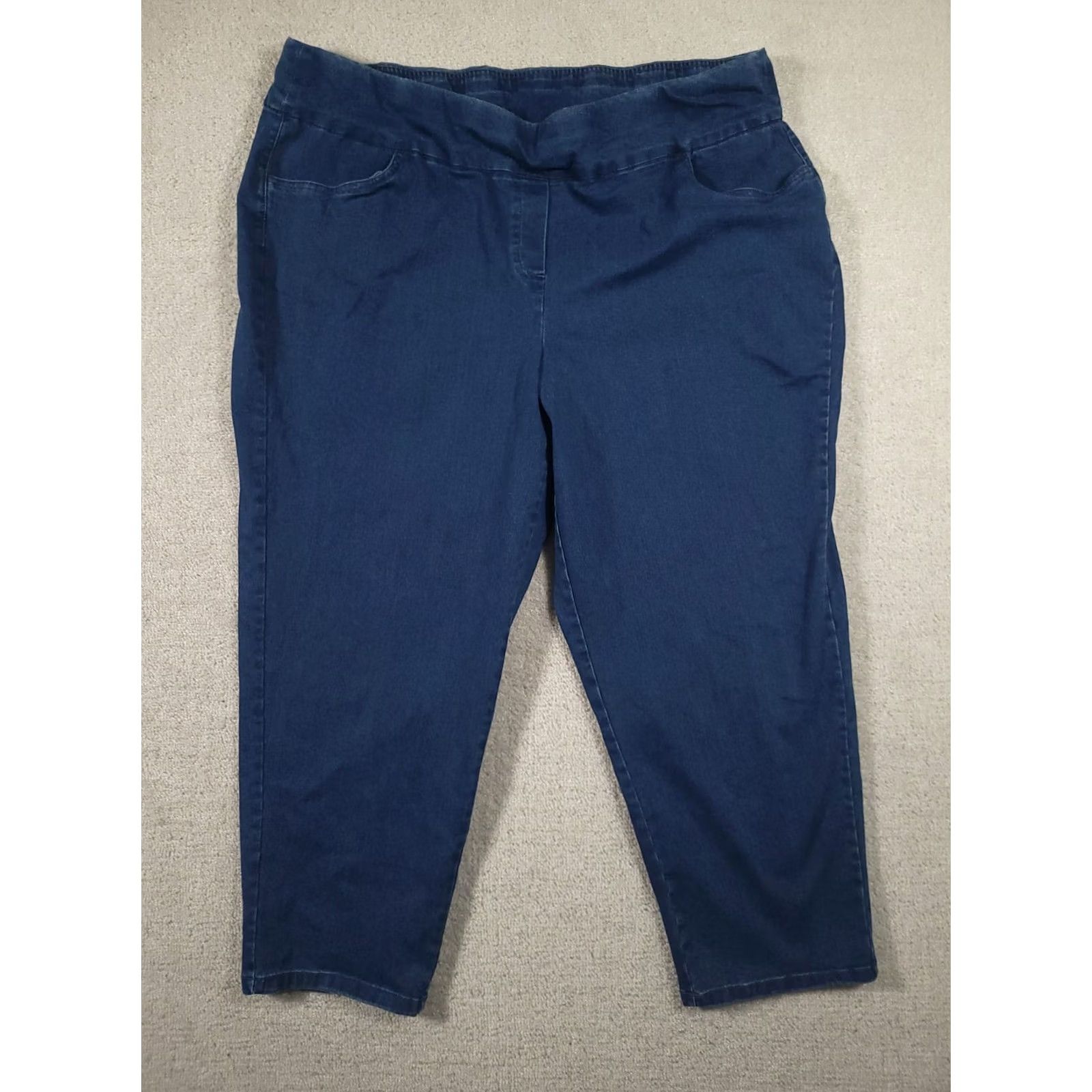 Vintage Alfred Dunner Pants DIN Denim Blue 22W Plus Pull On Straight Leg Vintage: No (adapted to rules) Size 40" / US 18 - 2 Thumbnail