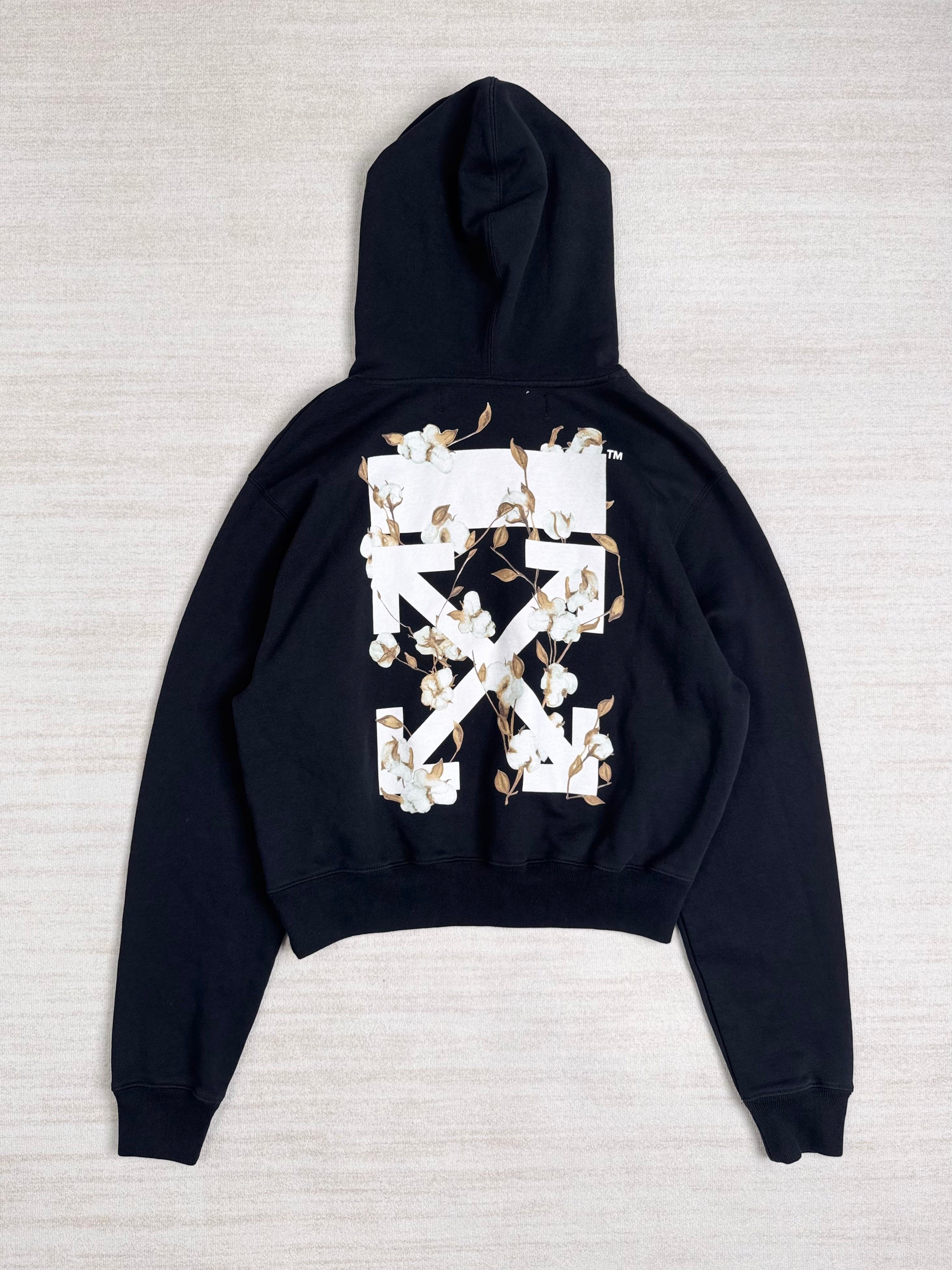 Off-White OFF-WHITE Logo Printed Cropped Sweatshirt Hoodie In Black Size S / US 4 / IT 40 - 2 Thumbnail