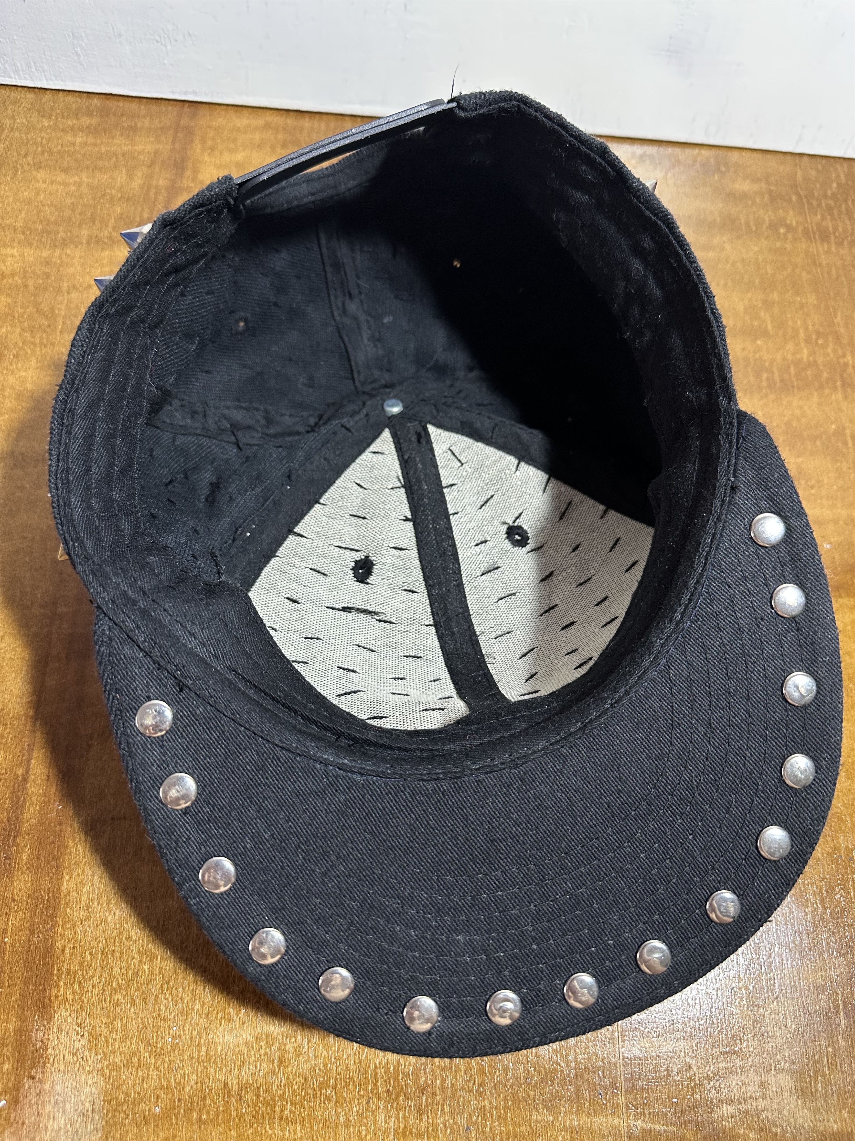 Other Spiked Punk Snapback hat - Riveted Metal Studded Goth Size ONE SIZE - 6 Thumbnail