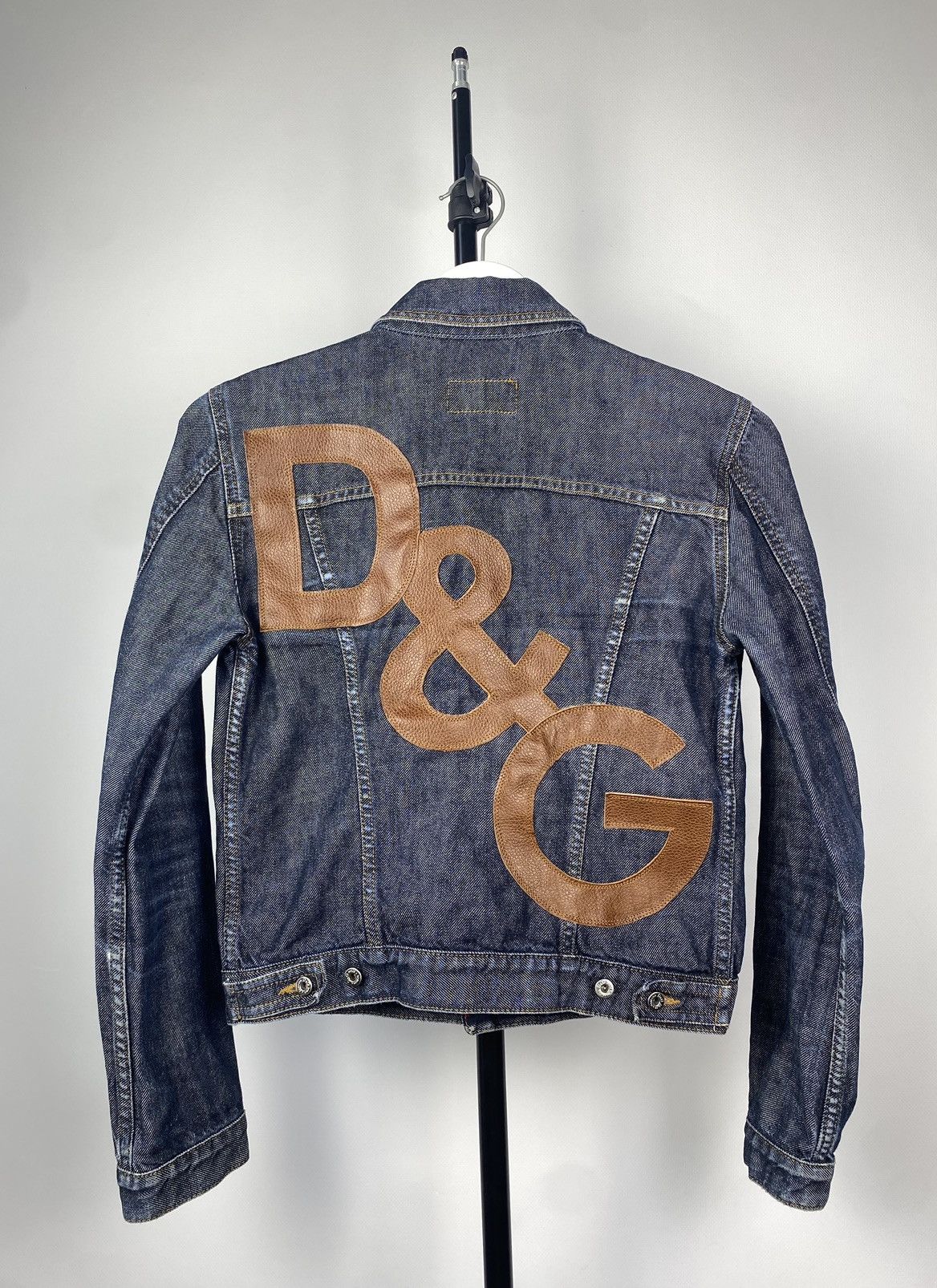 🔥 Archive Big Leather logo D&G Dolce&Gabbana denim jacket