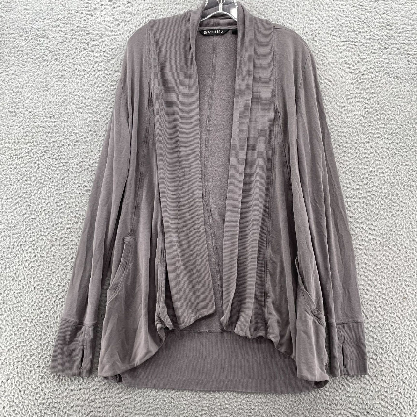 Athleta Athleta Cardigan Women's Medium Mauve Thumb Hole Athleisure Travel Hike Gorpcore Size M / US 6-8 / IT 42-44 - 4 Thumbnail