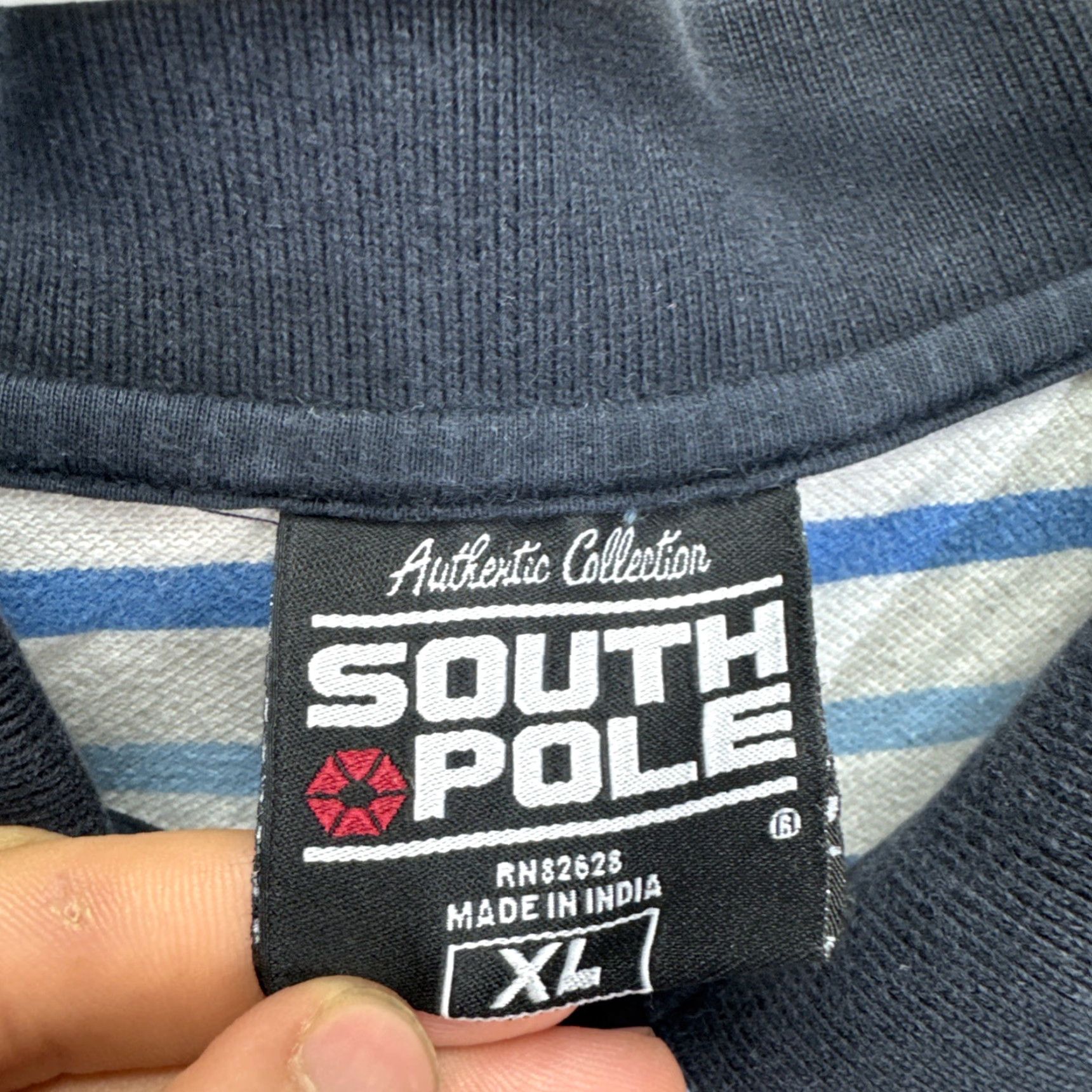 Southpole VINTAGE SouthPole Polo Shirt Men XL Blue White Striped 90s Hip Hop Casual Size US XL / EU 56 / 4 - 2 Thumbnail