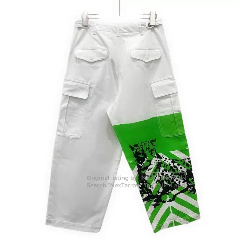 Dior Dior White animal graffiti design workwear wide-leg trouse Size 24" / US 00 / IT 34 - 2 Thumbnail