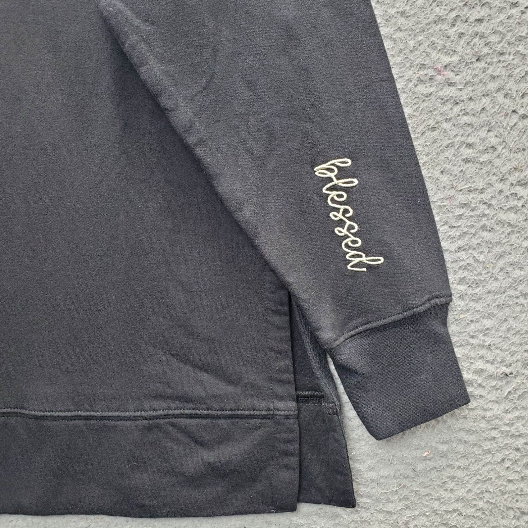 Vintage Marleylilly Blessed Sweatshirt Womens S Black Embroidered Leopard Print Pullover Size S / US 4 / IT 40 - 7 Thumbnail