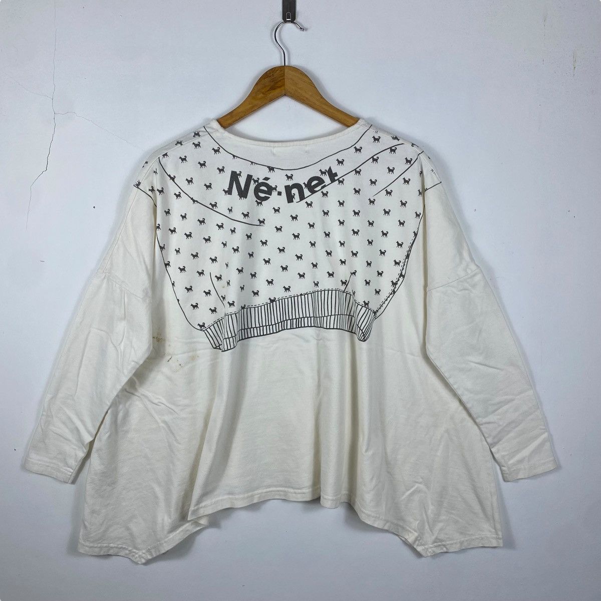 Issey Miyake × Ne-Net By Issey Miyake NE-NET Tied Jumper Graphic Women Blouse Size L / US 10 / IT 46 - 4 Thumbnail