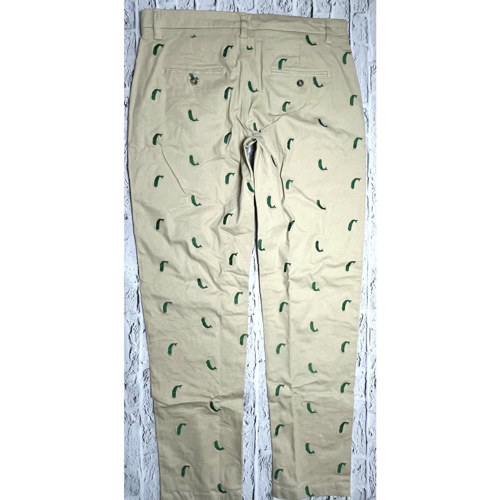 Vintage VINTAGE Woodies Pants Mens Chino Casual Regular Beige Khaki 37 34 Inseam Flat Front Button Zip Lined Cotton Wool? Size US 37 - 6 Thumbnail