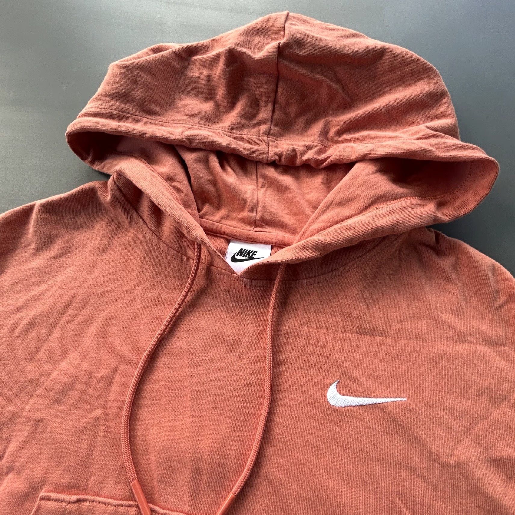 Nike Nike Sportswear Hoodie Women’s Small Orange Solid Logo Embroidered Oversized Pullover Sweatshirt Size S / US 4 / IT 40 - 3 Thumbnail