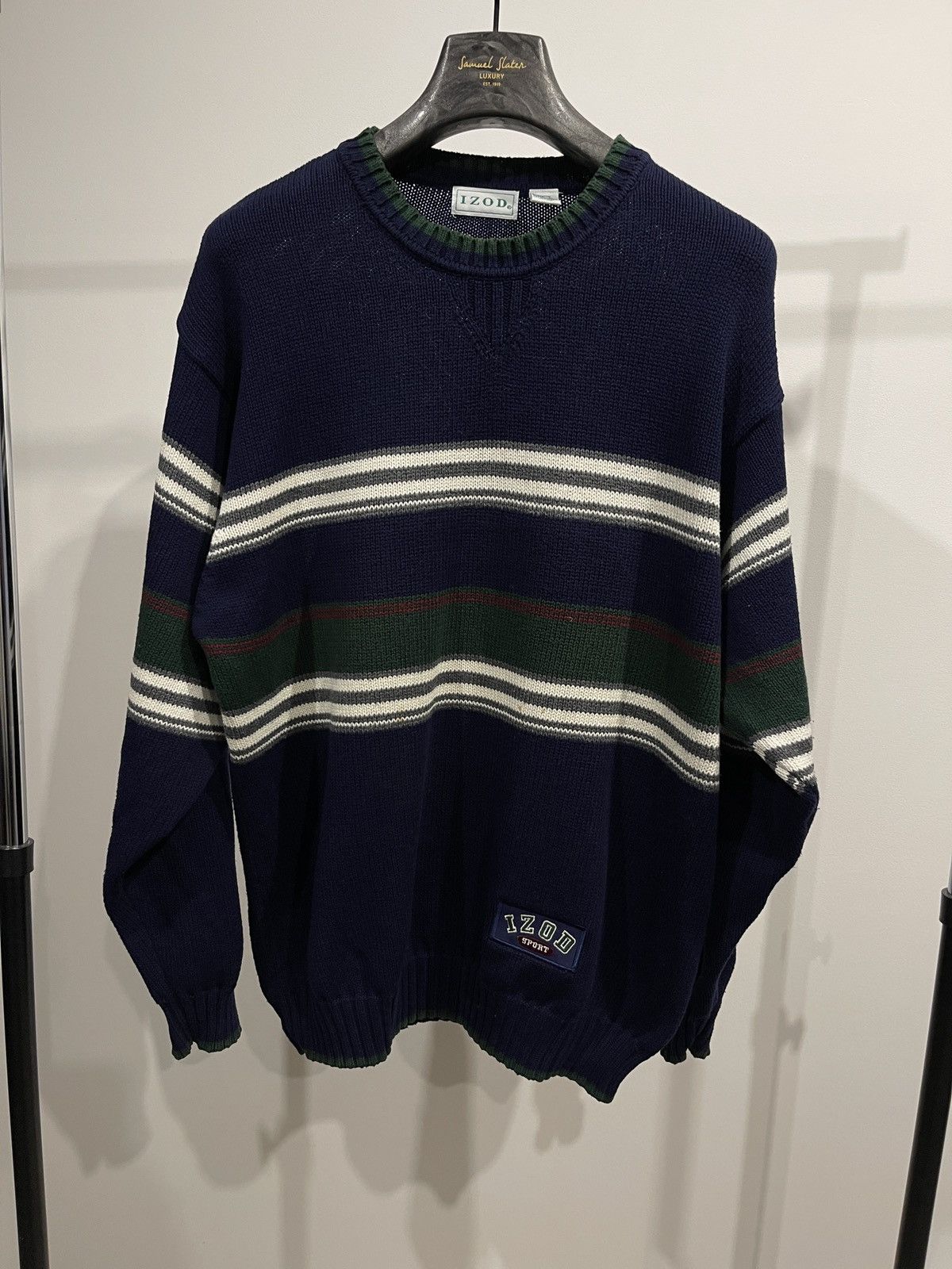 Izod × Vintage Vintage IZOD sweater jumper big logo rare dark blue L Size US L / EU 52-54 / 3 - 2 Thumbnail