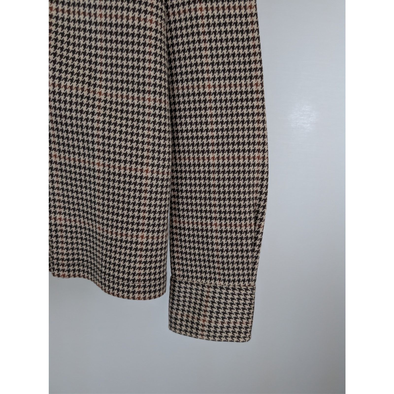 Todd Snyder o1rshd1 CC20 Houndstooth Double Knit Polo Shirt Saddle Brown Size US S / EU 44-46 / 1 - 5 Thumbnail