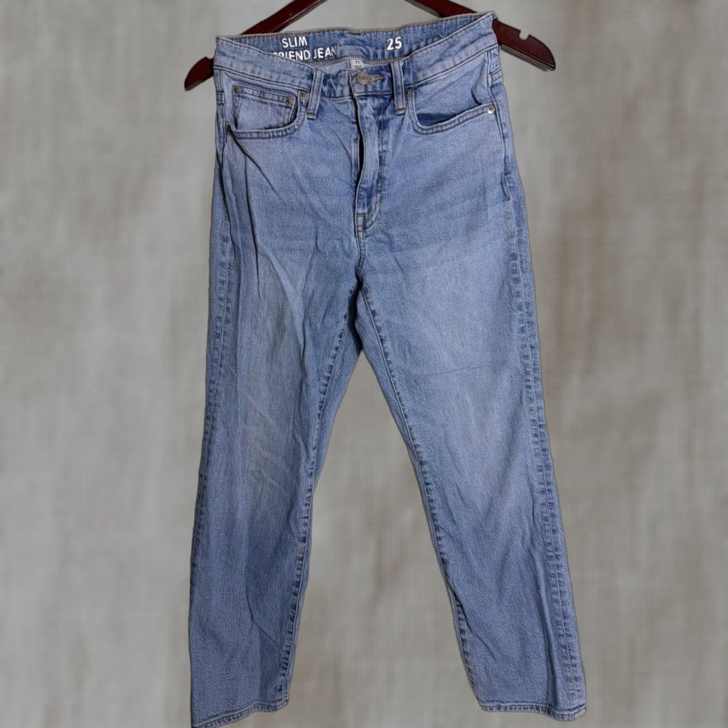 J.Crew VINTAGE j crew Slim Boyfriend Jeans Size 25 Light Wash 26x27 Womens Jeans Blue Slimming Size 42" / US 20 - 1 Thumbnail