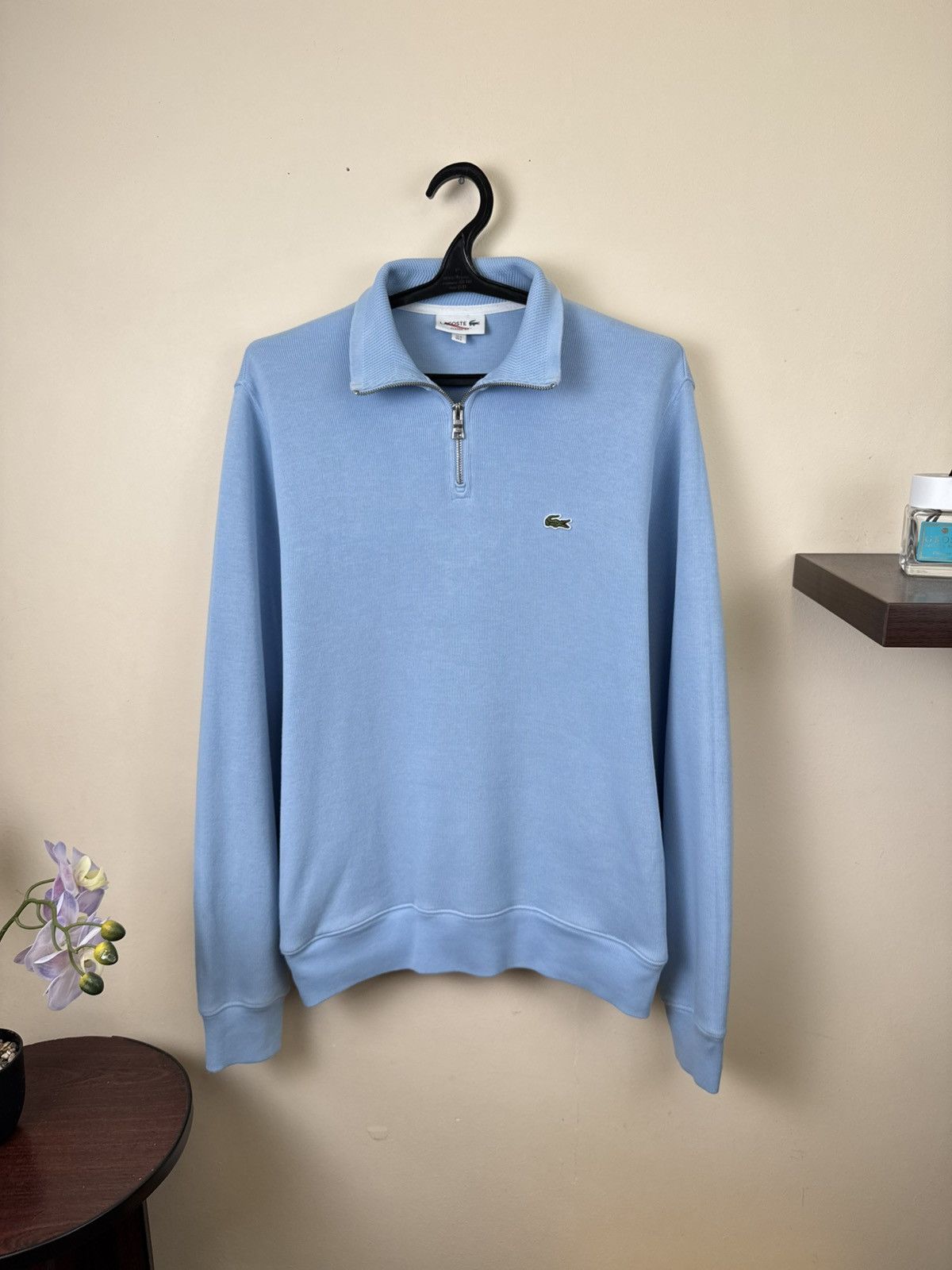 Lacoste Lacoste Sweater Men 1/4 Zip Blue Knit L Sweatshirt Luxury Size US L / EU 52-54 / 3 - 5 Thumbnail