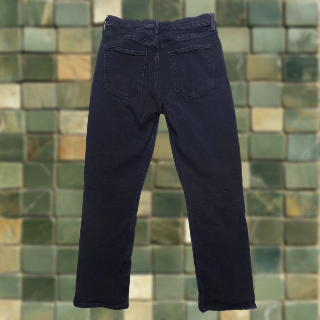 Agolde AGOLDE Riley Jeans Women Size 29 Black High Rise Straight Button Fly Denim EUC Size 29" - 1 Thumbnail