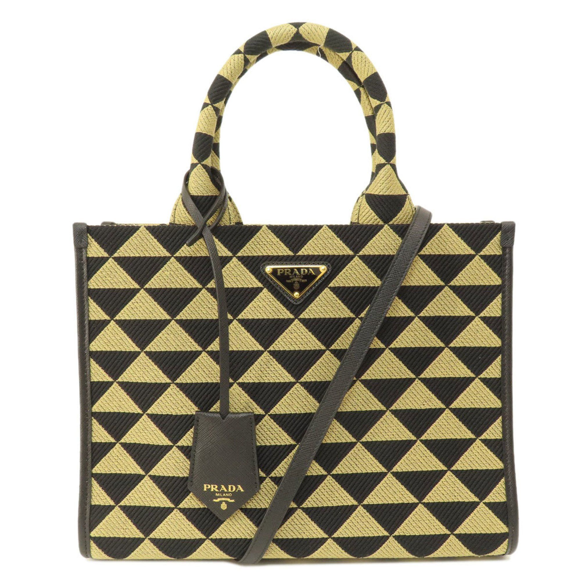 image of Prada 1Ba354 Metal Fittings Handbag Canvas Women's Prada in Black
