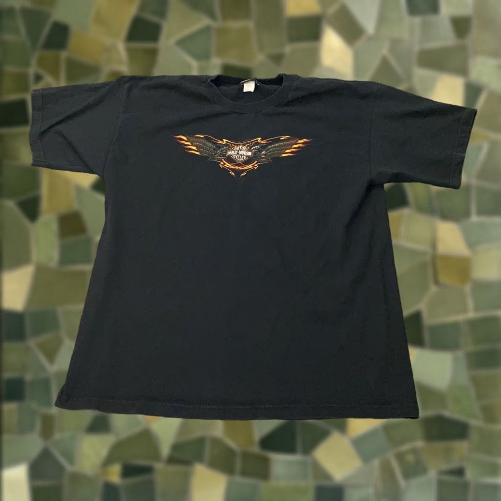 Harley Davidson VINTAGE Harley-Davidson T-Shirt Mens 2XL Black Motorcycle Biker Eagle Graphic Made USA 2000s Te Size US XXL / EU 58 / 5 - 1 Thumbnail