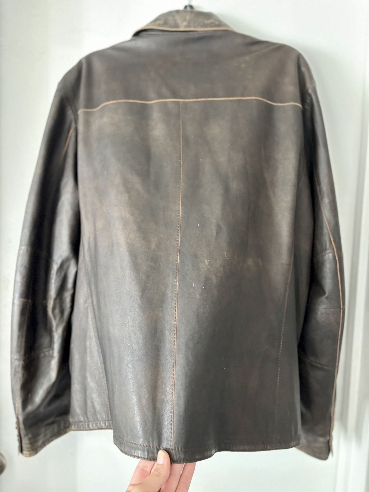 Gimo's Mens Italian Leather Jacket: Gimo’s “Marverick”EU 56 (Large) Size US XL / EU 56 / 4 - 6 Thumbnail