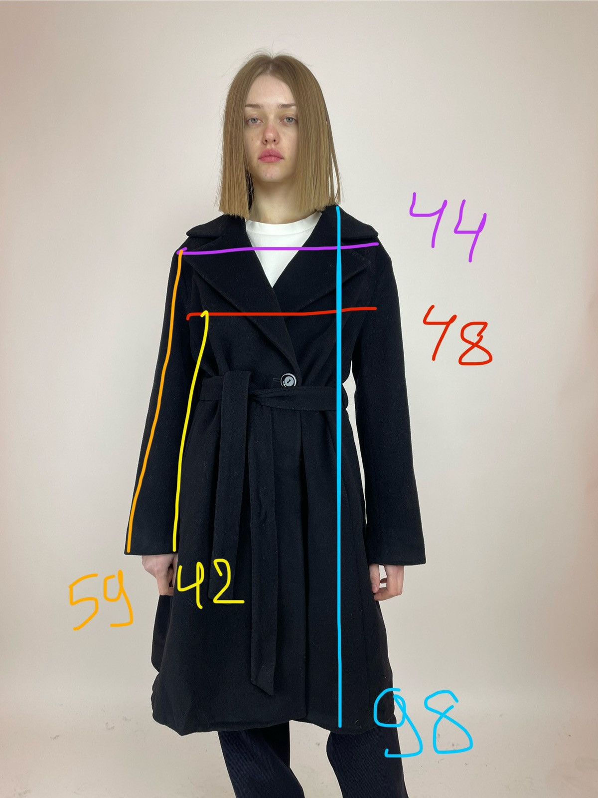 Cinzia Rocca CINZIA ROCCA Wool/Cashmere Belted coat Womens size US 10 Size L / US 10 / IT 46 - 14 Thumbnail