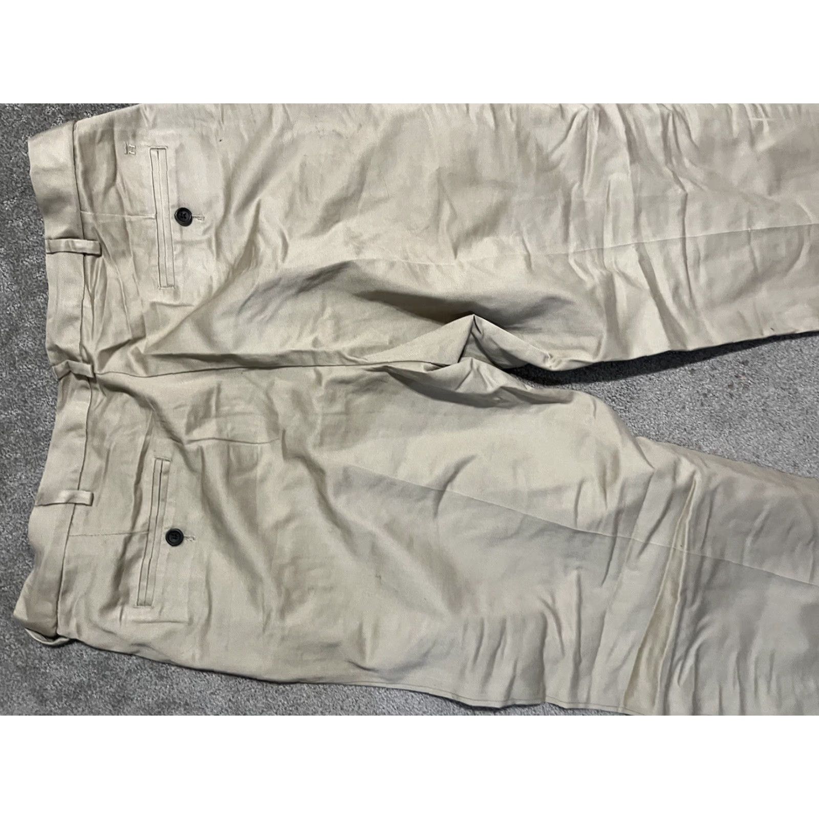 Haggar Haggar Beige Flat Front Mens Dress Pants 38x32 Classic Fit Cotton Pants Regular Men Beige Flat Front Dress Pants Cr? Size US 38 / EU 54 - 4 Thumbnail