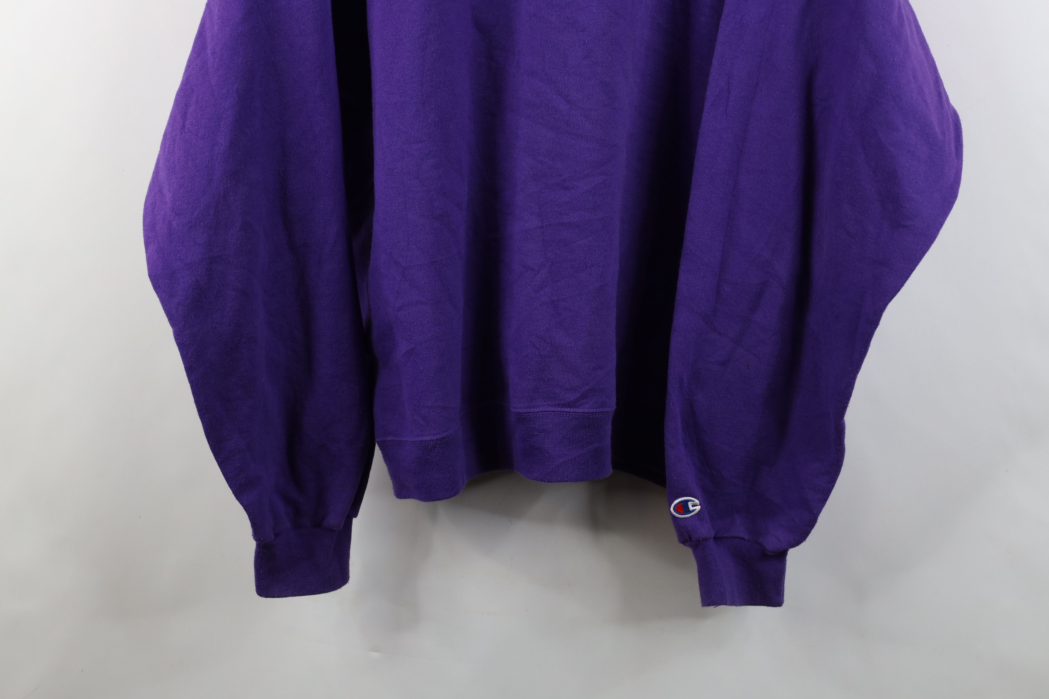 Champion Vintage 90s Champion Blank Crewneck Sweatshirt Purple Size US XL / EU 56 / 4 - 3 Thumbnail