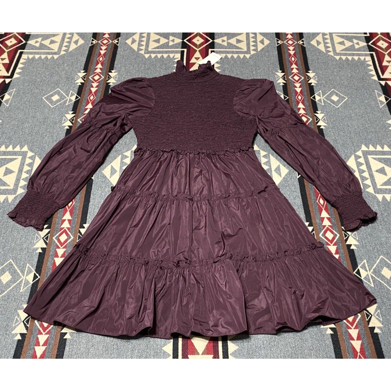 image of Cinq A Sept Women's Merlot Kaya Long Sleeve Mini Dress Size 8 NWT $395 T68 in White