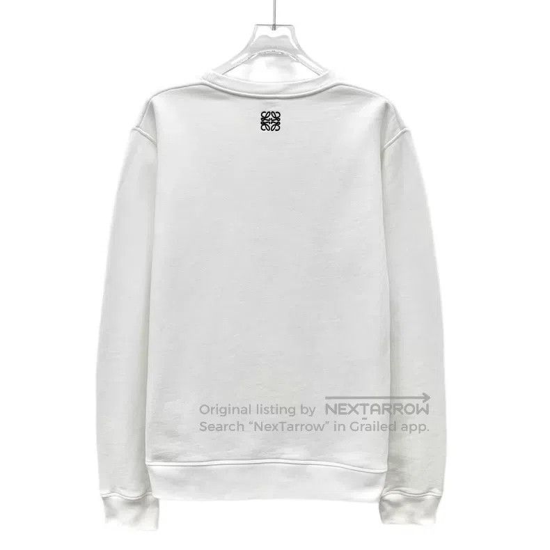 Loewe Loewe White Letter Printed Cotton Crewneck Long Sleeve Swe Size S / US 4 / IT 40 - 2 Thumbnail