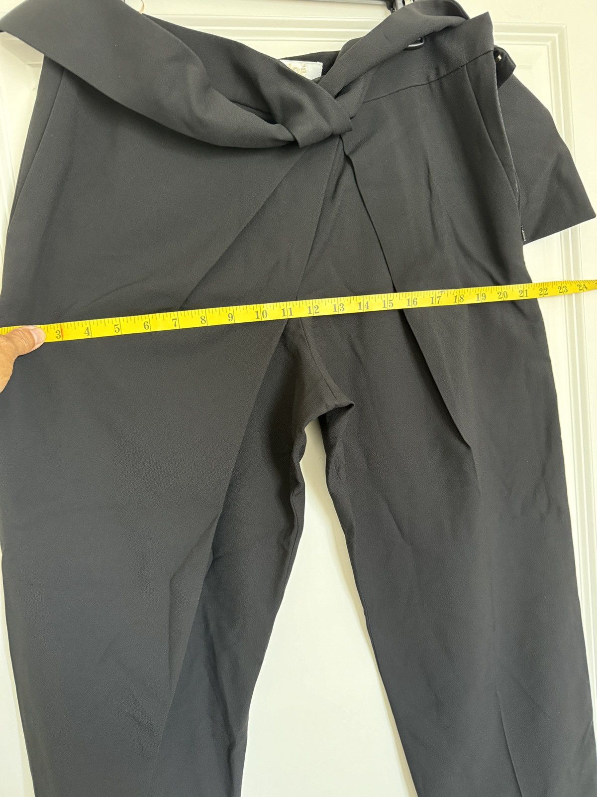 Chloe Chloe Black High Waisted Pants Attached Wrap Tied Belt Size 30" / US 8 / IT 44 - 10 Thumbnail