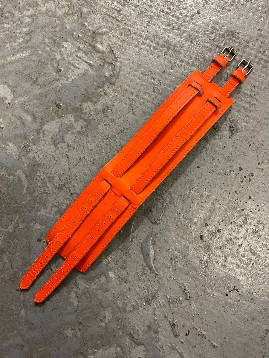 Maison Margiela Maison Margiela Orange Leather Armband Size ONE SIZE - 1 Thumbnail