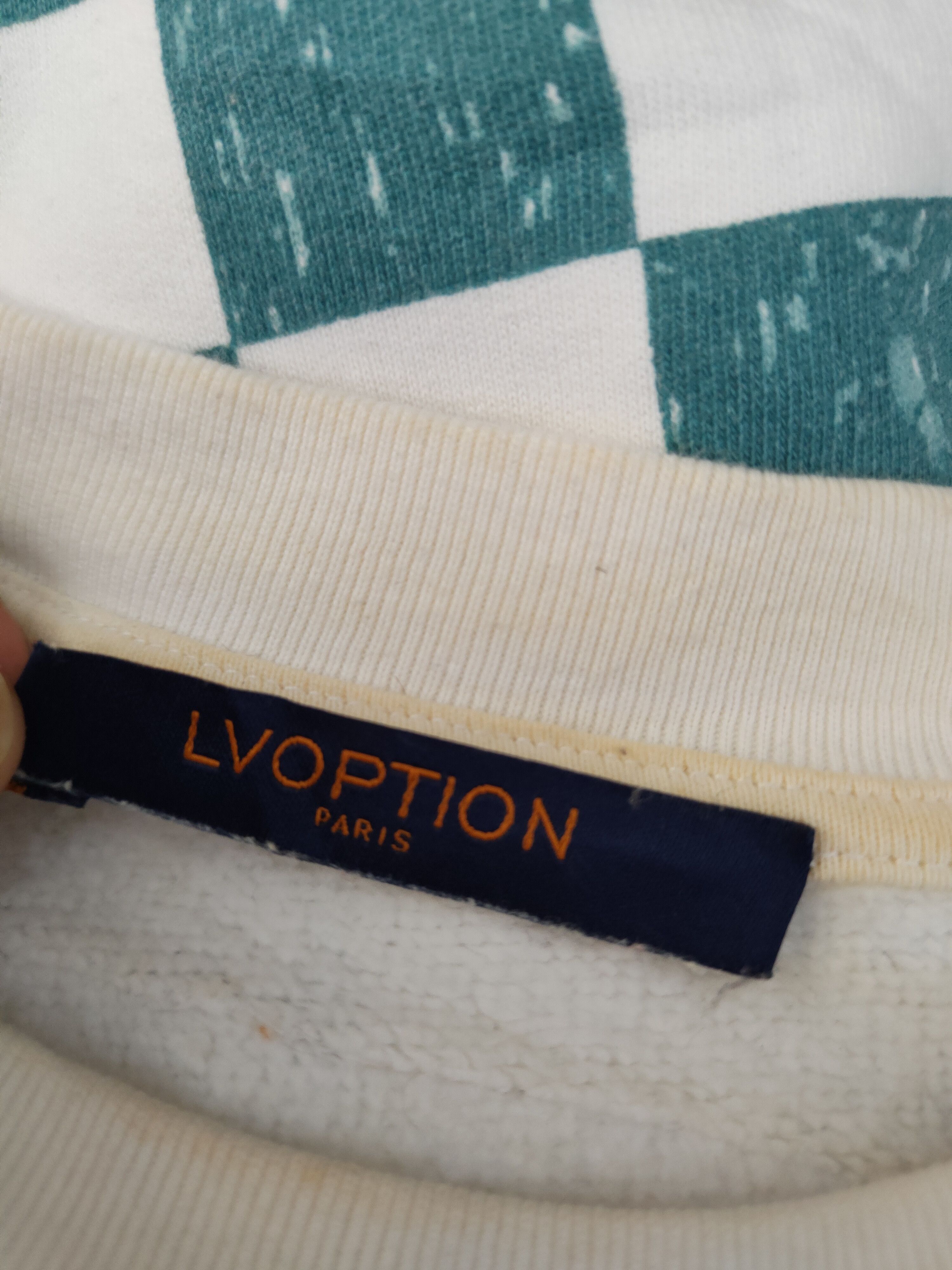 Japanese Brand Lvoption Not Louis Vuitton White Green Sweatshirts #S2624 Size US M / EU 48-50 / 2 - 13 Thumbnail
