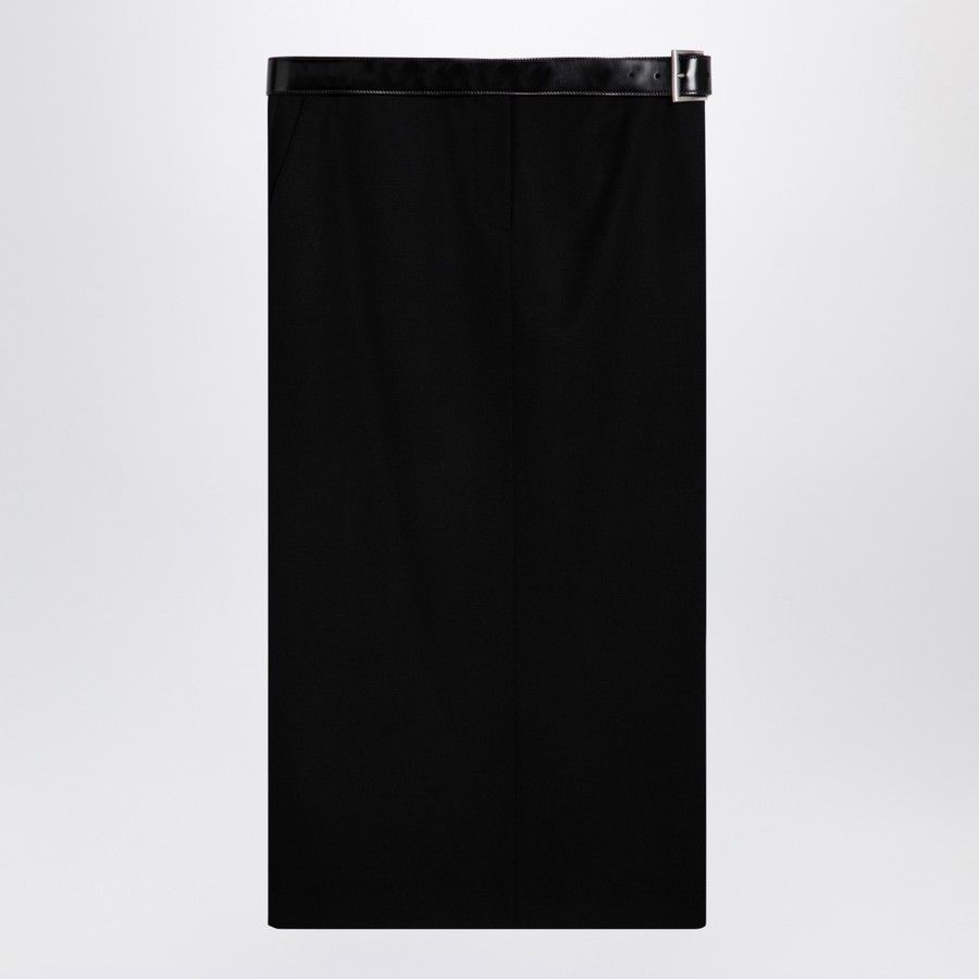 Prada o1d2blof0924 Wool Skirts in Black Size 26" / US 2 / IT 38 - 1 Thumbnail