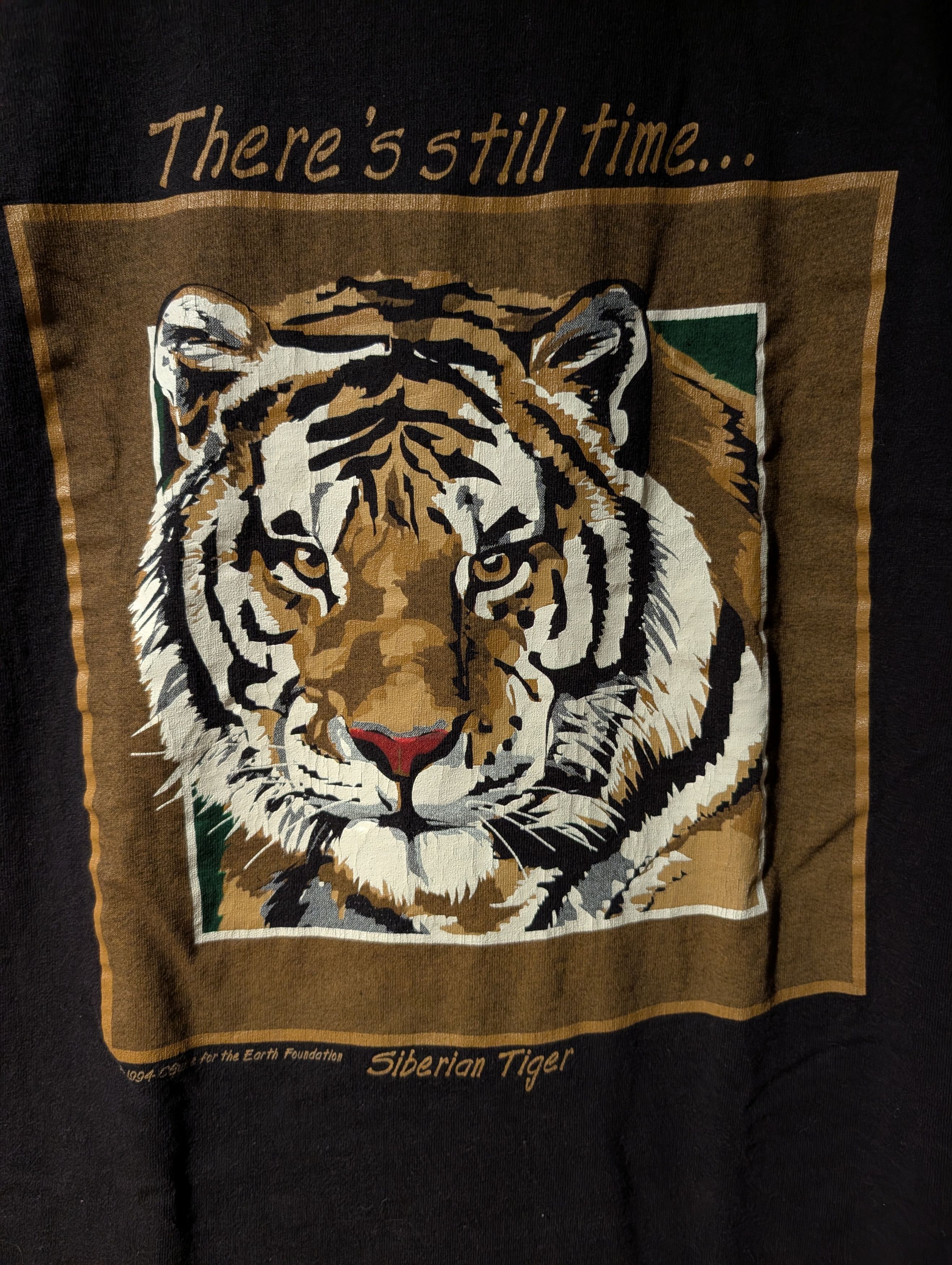 Habitat Vintage 1994 There's Still Time Siberian Tiger T-Shirt Size US L / EU 52-54 / 3 - 2 Thumbnail