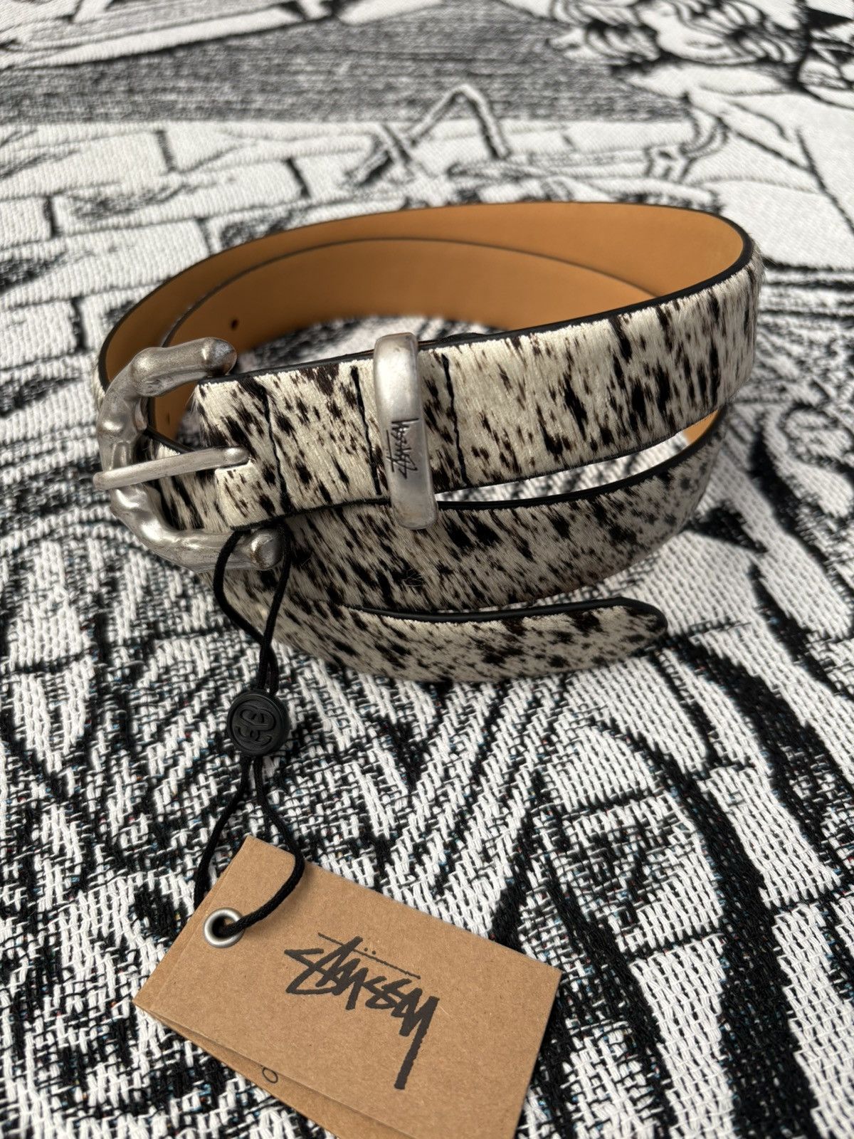 Stussy BAMBOO BUCKLE BELT HAIRY MARBLE L/XL | Grailed