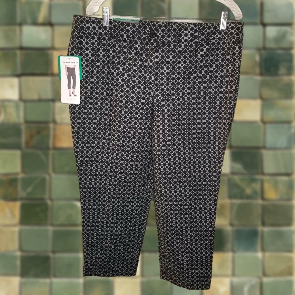 Vintage HILARY RADLEY Dress Pants Women Black White Size 12 NWT Regular Pants Womens Size 34" / US 12 / IT 48 - 1 Thumbnail
