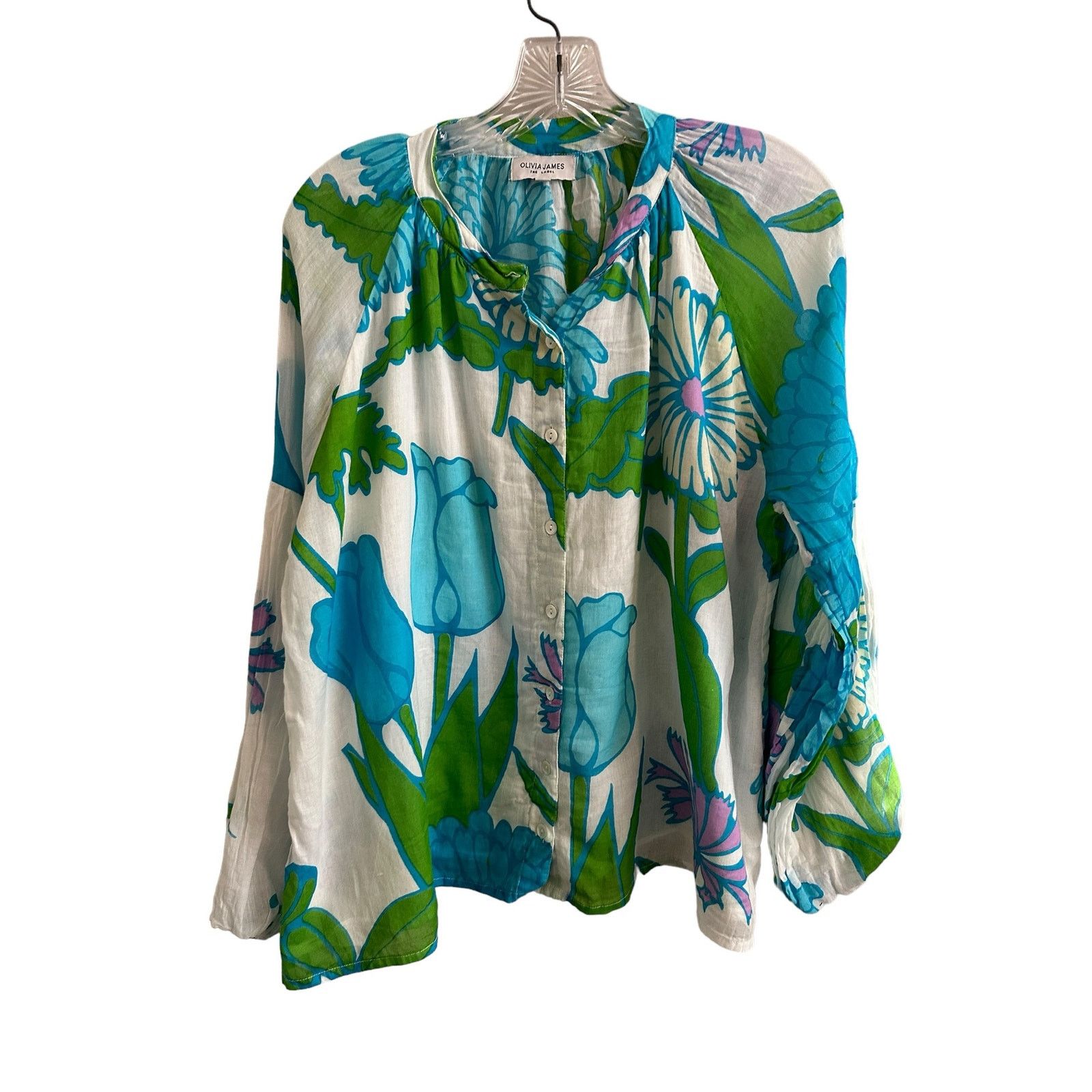 Other Olivia James Floral Long Sleeve V-Neck Button Up Blouse - S Size S / US 4 / IT 40 - 2 Thumbnail
