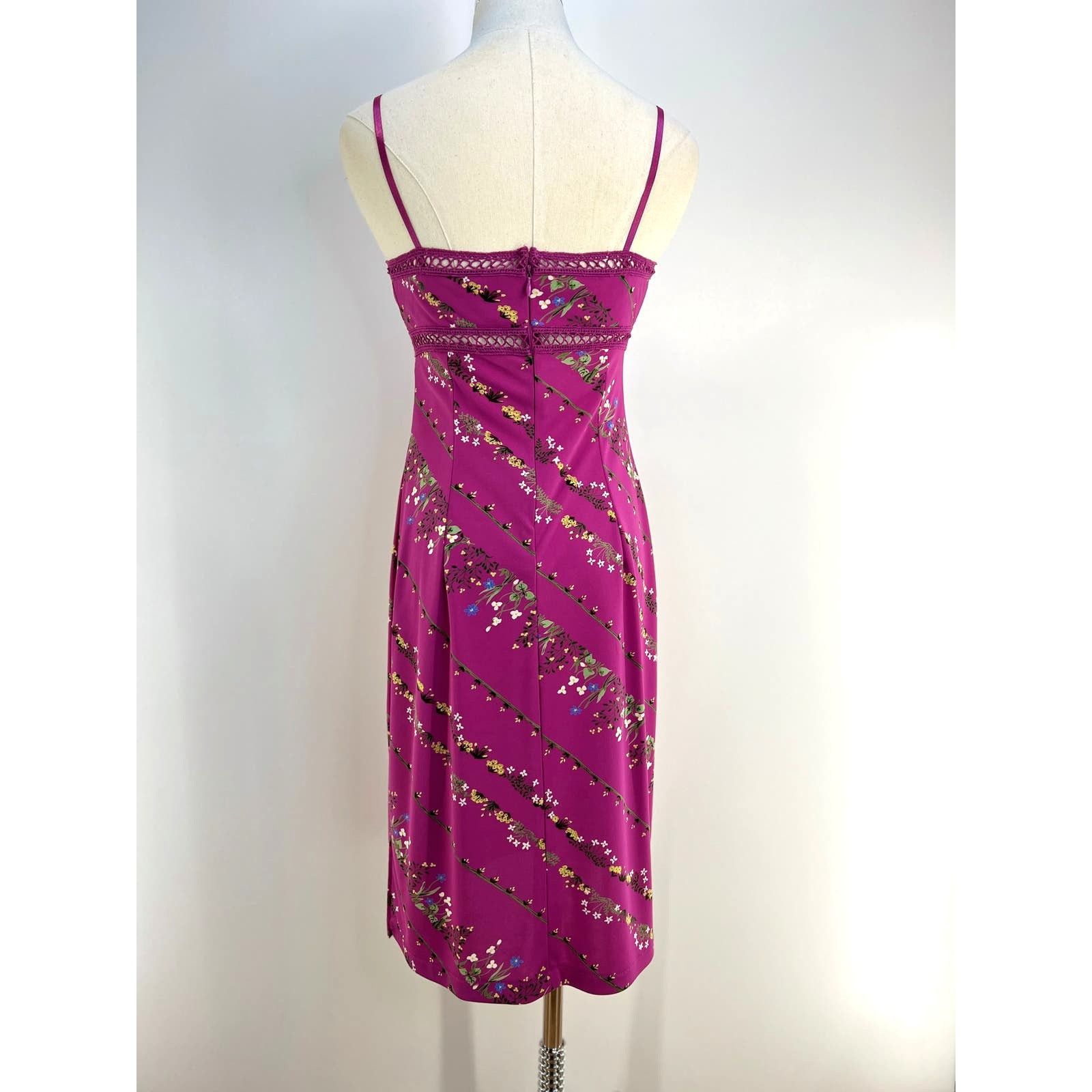 Bcbgmaxazria × Vintage Vintage BCBG Spaghetti Strap Dress Pink Floral Size S / US 4 / IT 40 - 8 Thumbnail