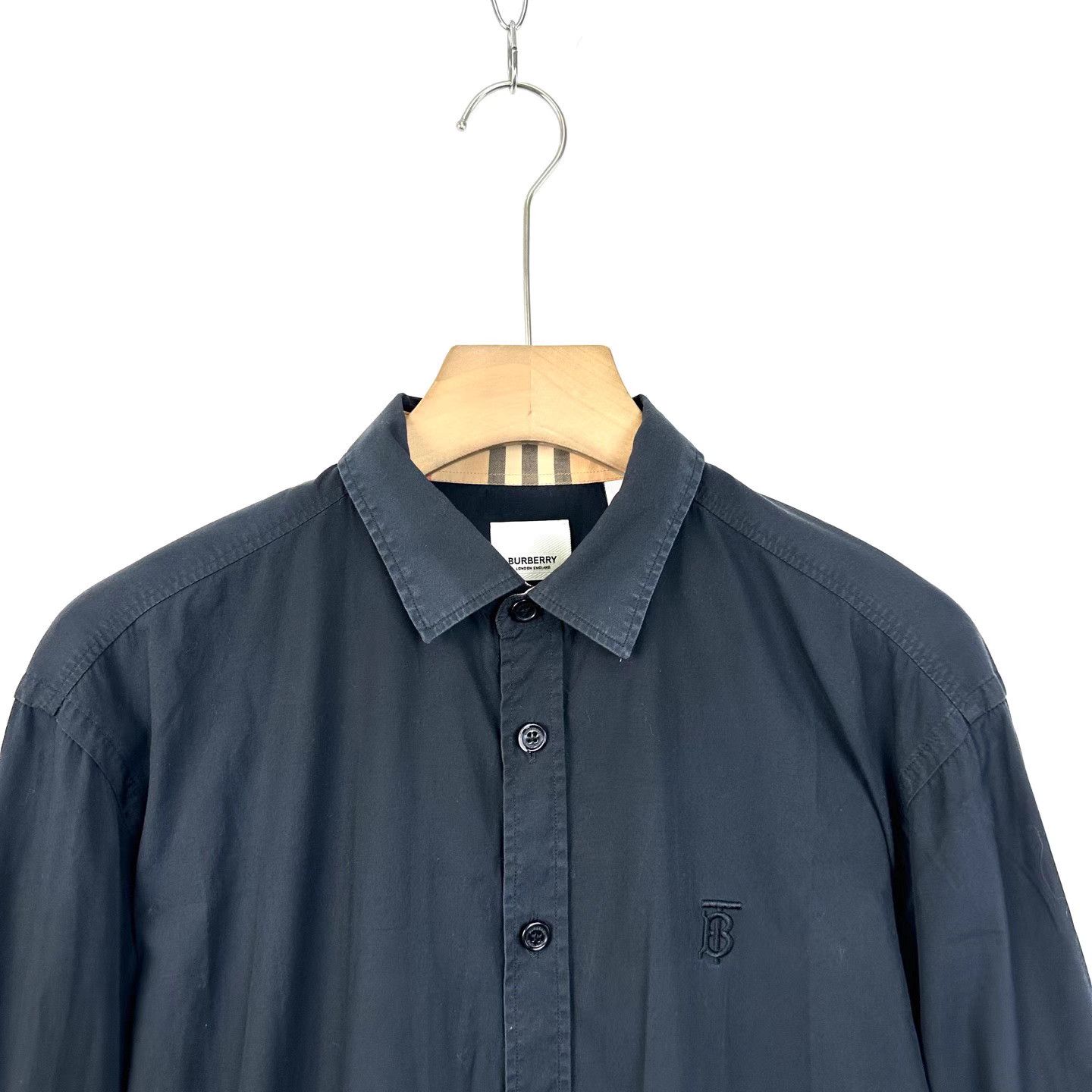Burberry Burberry Black TB Embroidered Logo Long Sleeve Shirt K12 Size US XL / EU 56 / 4 - 5 Thumbnail
