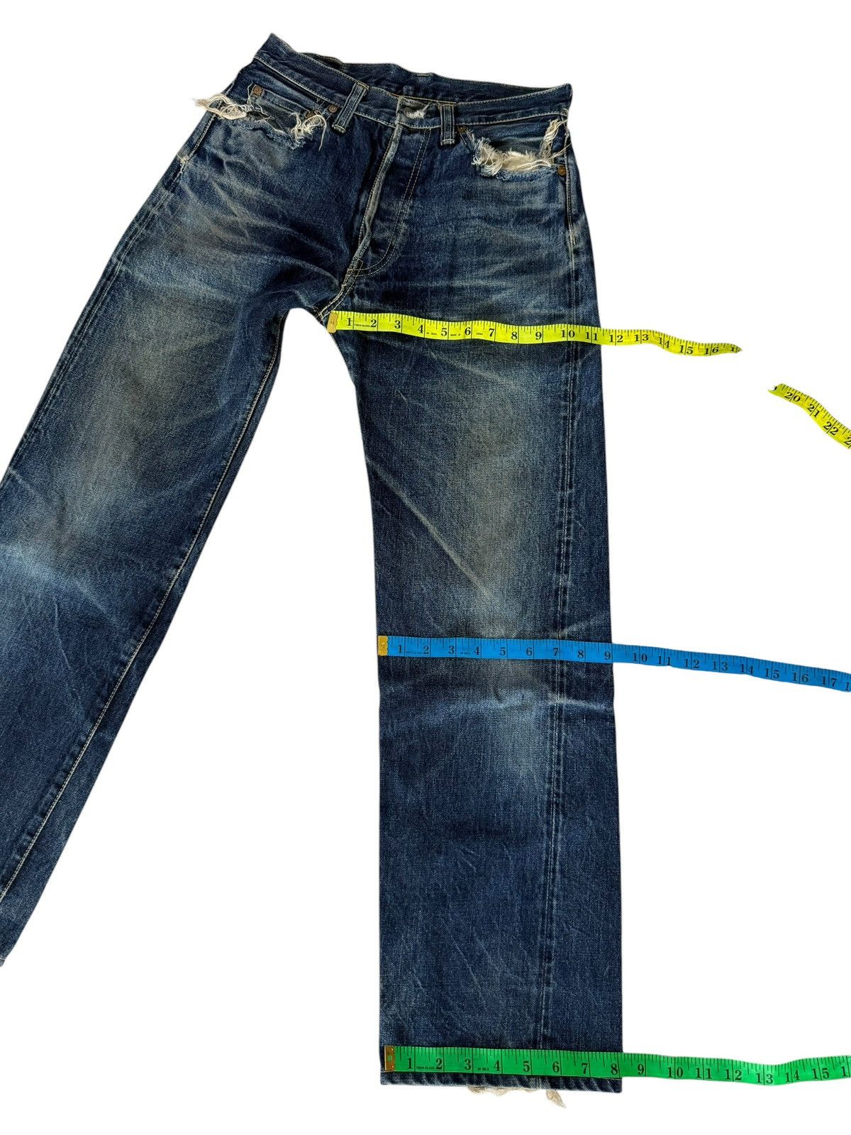 Japanese Brand DENIM PORKY’S JAPAN REDLINE SELVEDGE DISTRESSED JEANS Size US 27 - 9 Thumbnail