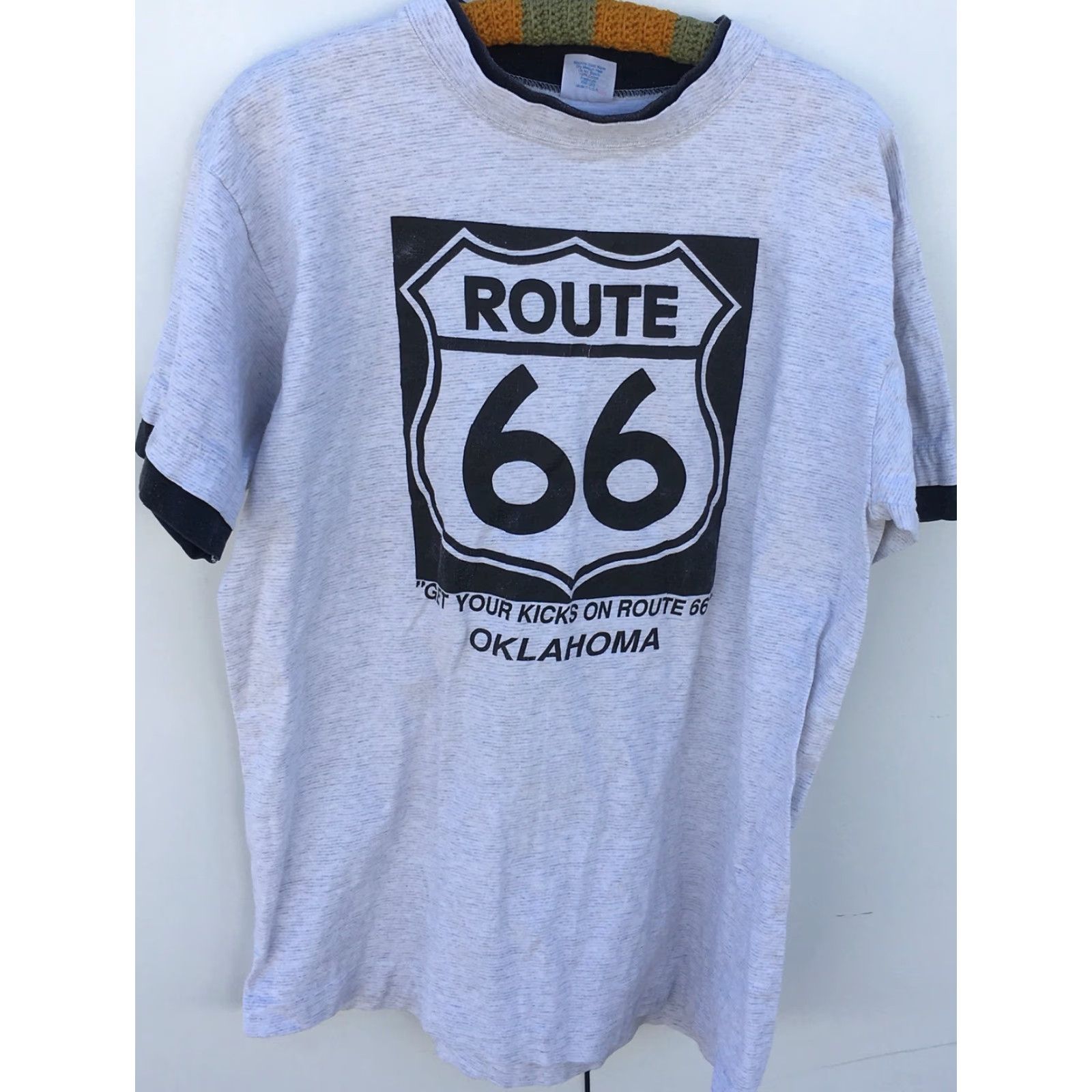 Route 66 VINTAGE Route 66 Get Your Kicks On Route 66 Oklahoma T Shirt USA Made Size L Gray Mens 1990s Graphic Tee US Made Size US L / EU 52-54 / 3 - 5 Thumbnail