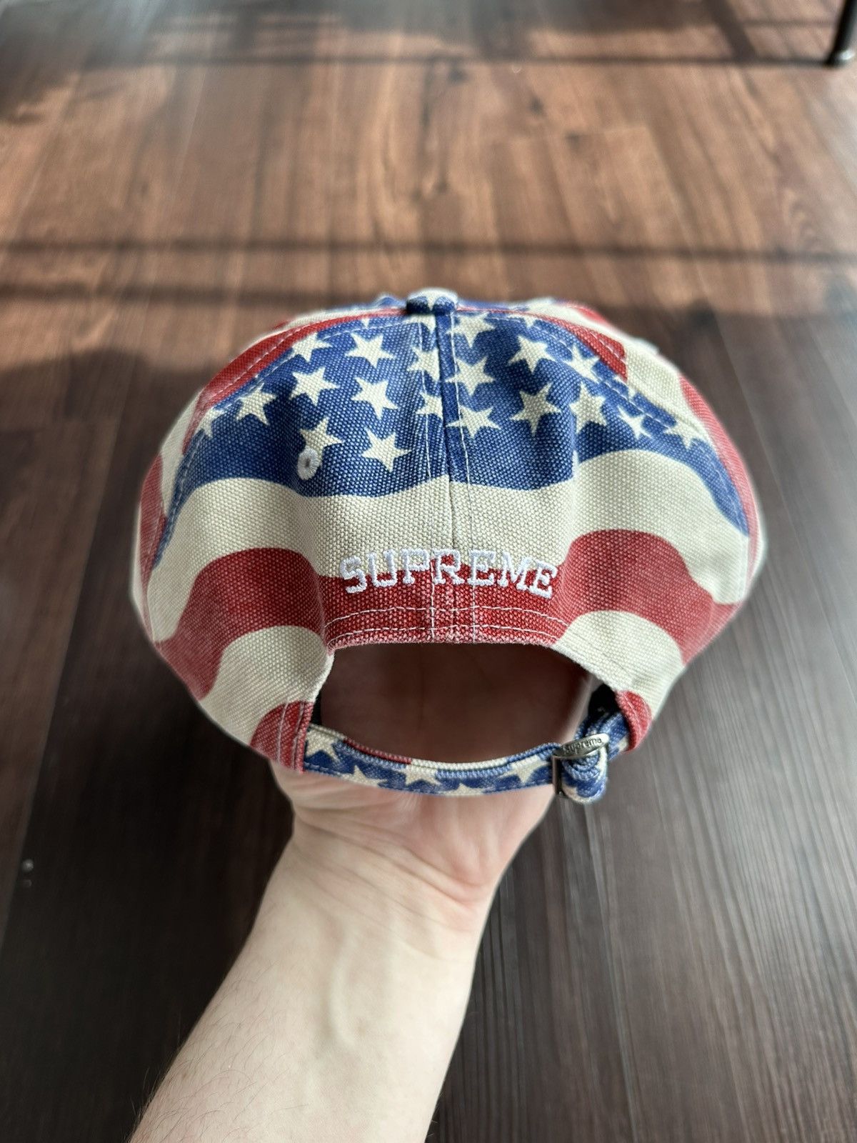 Supreme Supreme Pigment Coated S Logo American Flag 6 Panel Hat Size ONE SIZE - 3 Thumbnail
