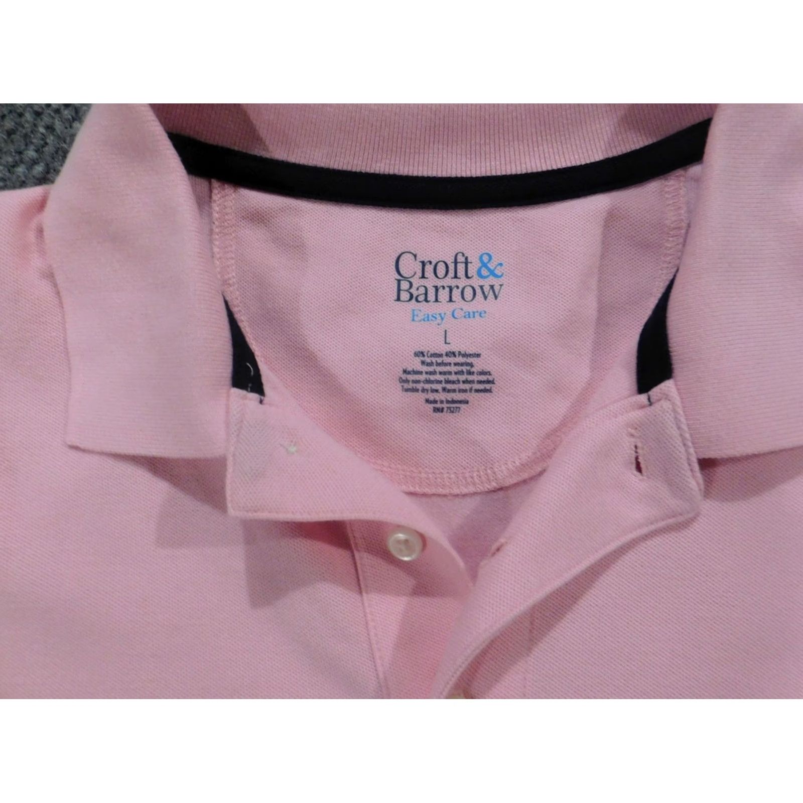 Croft & Barrow Croft & Barrow Polo Shirt Mens L Pink Easy Care Classic Golf Short Sleeve Knit Logo Solid Size US L / EU 52-54 / 3 - 7 Thumbnail