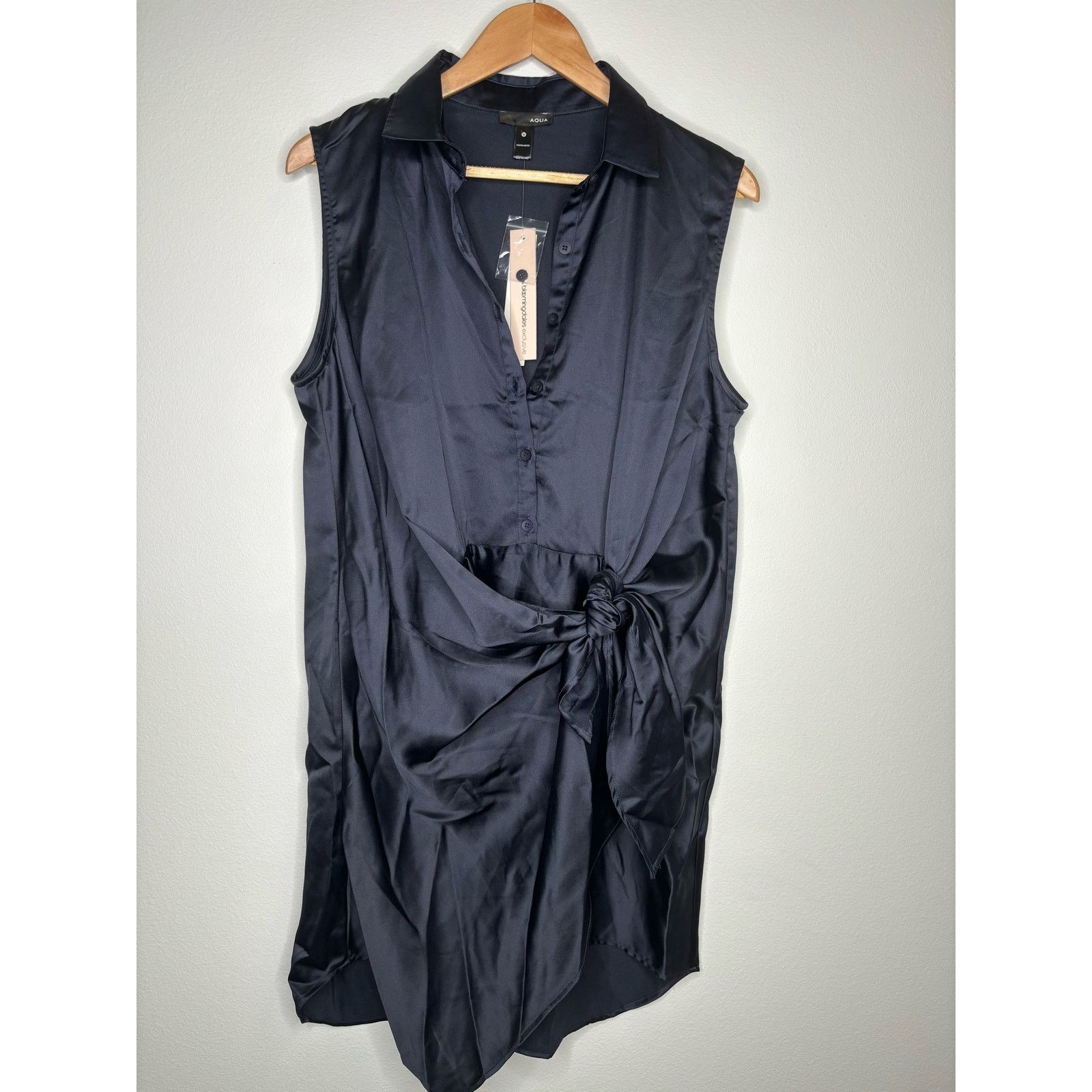 AQUARAMA Aqua navy sleeveless wrap dress ￼ Size M / US 6-8 / IT 42-44 - 2 Thumbnail