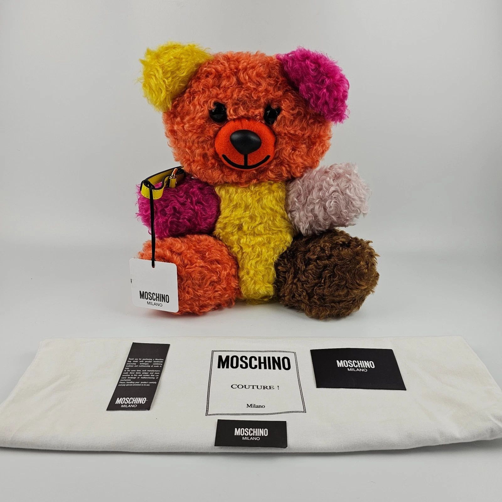 Moschino MOSCHINO Bear Multicolor Wool Clutch New & Authentic Size ONE SIZE - 1 Thumbnail