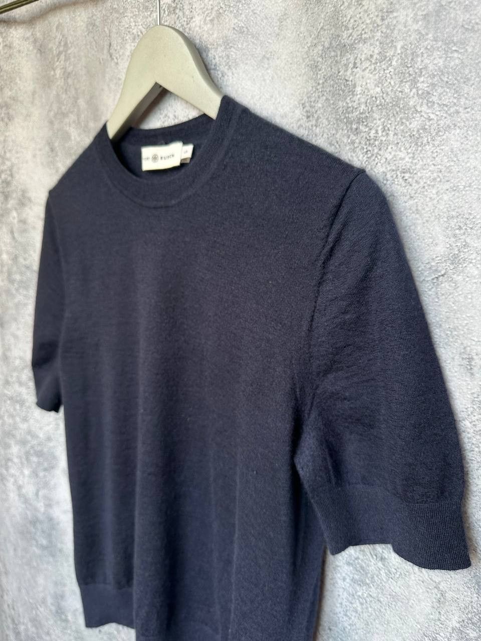 Tory Burch Tory Burch 100% Cashmere Short Sleeve Sweater Top Navy Blue Size L / US 10 / IT 46 - 6 Thumbnail
