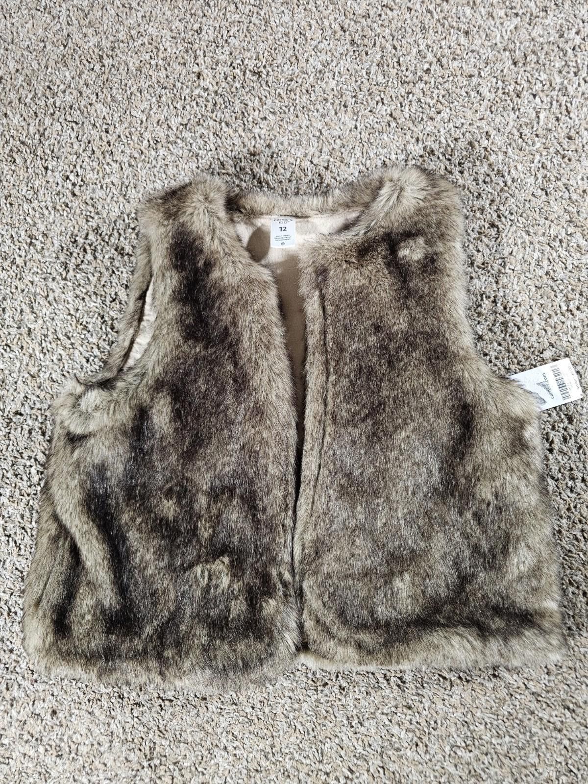 Other Carter's Kid 12 Faux Fur Vest NWT Size ONE SIZE - 1 Thumbnail