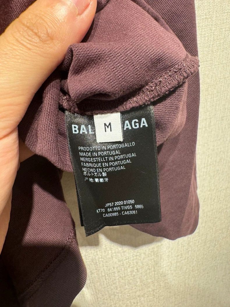 Balenciaga Balenciaga Burgundy Printed Logo Short Sleeve Size US M / EU 48-50 / 2 - 4 Thumbnail